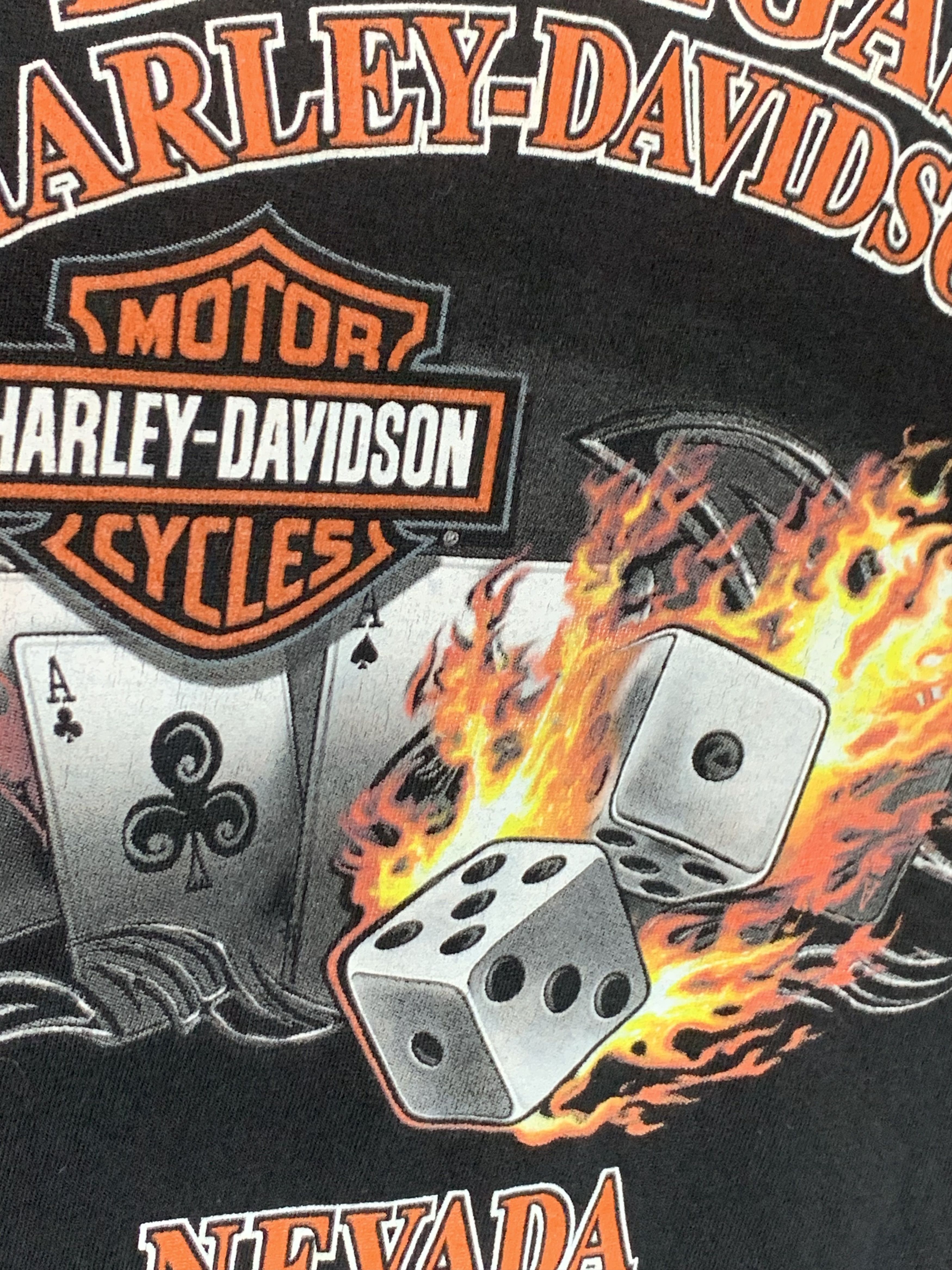 Harley Davidson *RARE* Harley Davidson Flaming Dice Las Vegas Biker T-Shirt Size US XL / EU 56 / 4 - 5 Thumbnail