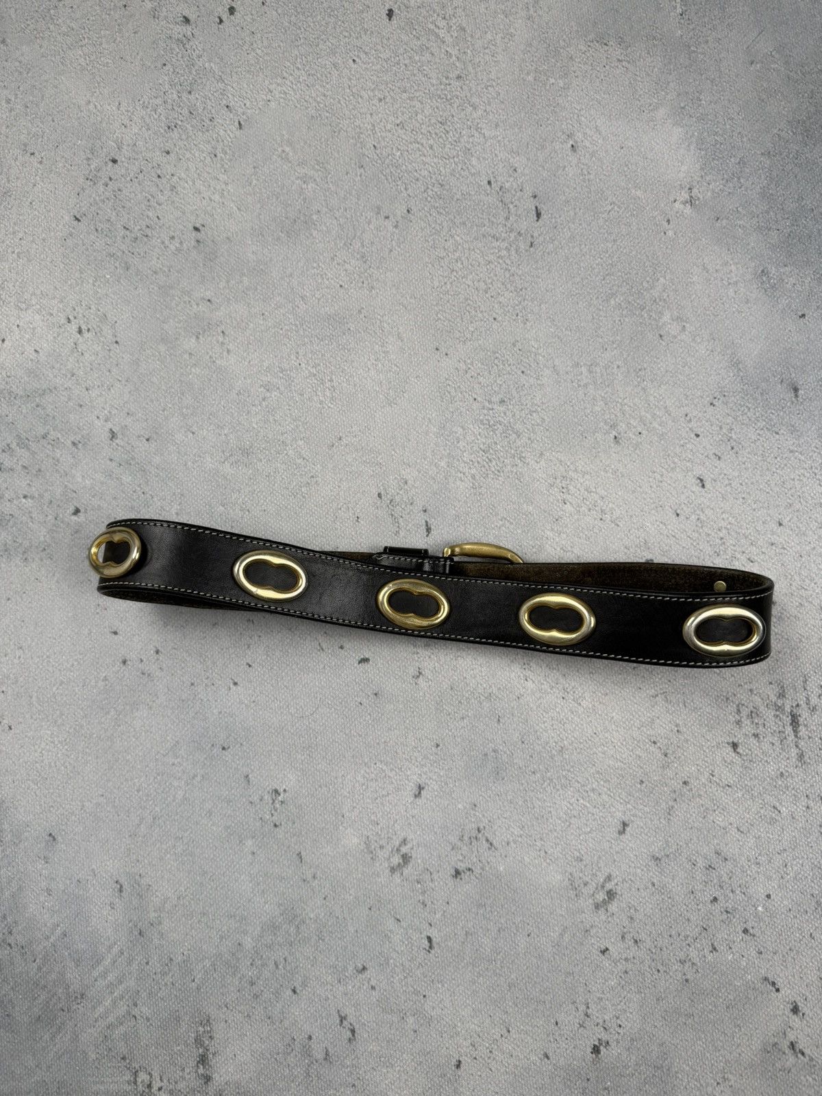 Vintage Vintage Italian Leather Belt Brass Hardware Statement Piece Size ONE SIZE - 10 Thumbnail