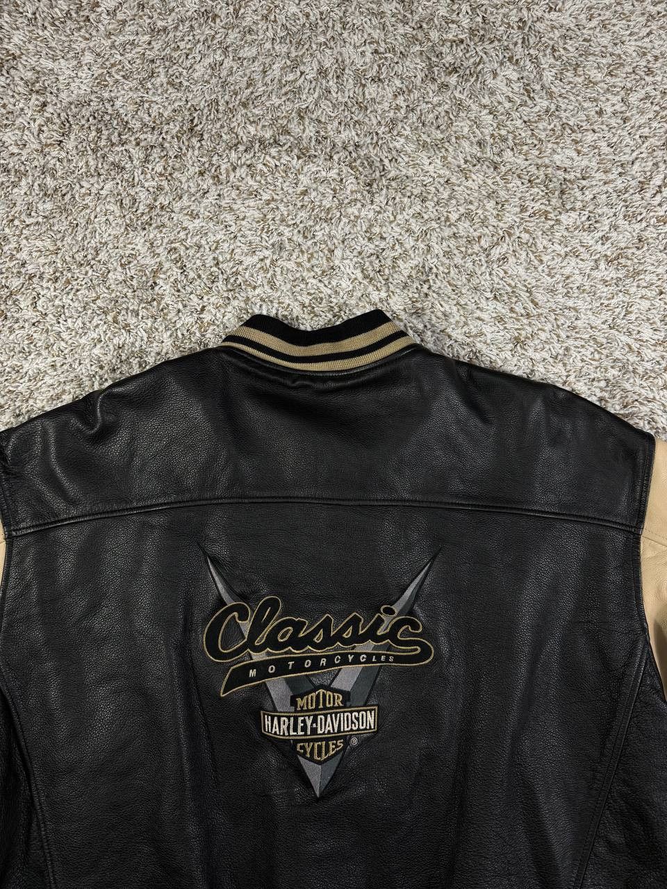 Harley Davidson VTG 90s Harley Davidson Heavy Letterman Bomber Jacket Size US XXL / EU 58 / 5 - 17 Thumbnail
