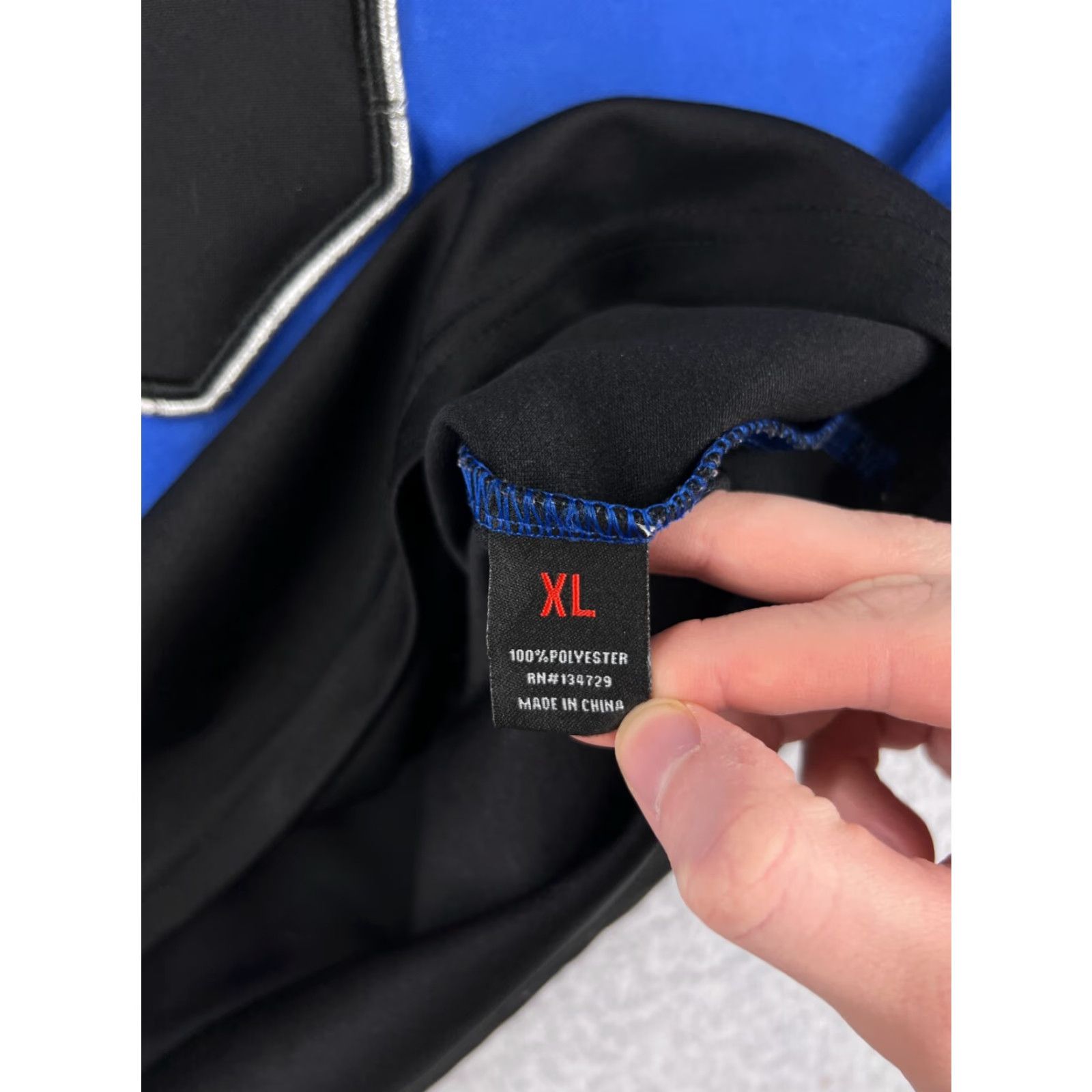 Vintage VINTAGE Imperious Jersey Mens L Blue Black G Wreck-Crew 90s Hip Hop Button-Up Short Sleeve Polyester Casual Shirt Size US L / EU 52-54 / 3 - 5 Thumbnail
