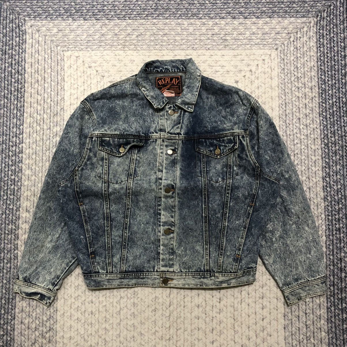 Replay × Vintage Rare Faded Vintage Replay Stone Washed Denim Jacket Size US XL / EU 56 / 4 - 1 Thumbnail