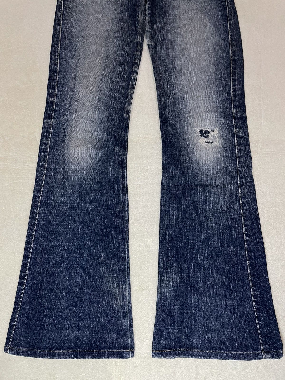 Edwin Vintage Something Edwin Mudwash Ripped Boot Cut Denim Jeans Size US 31 - 3 Thumbnail