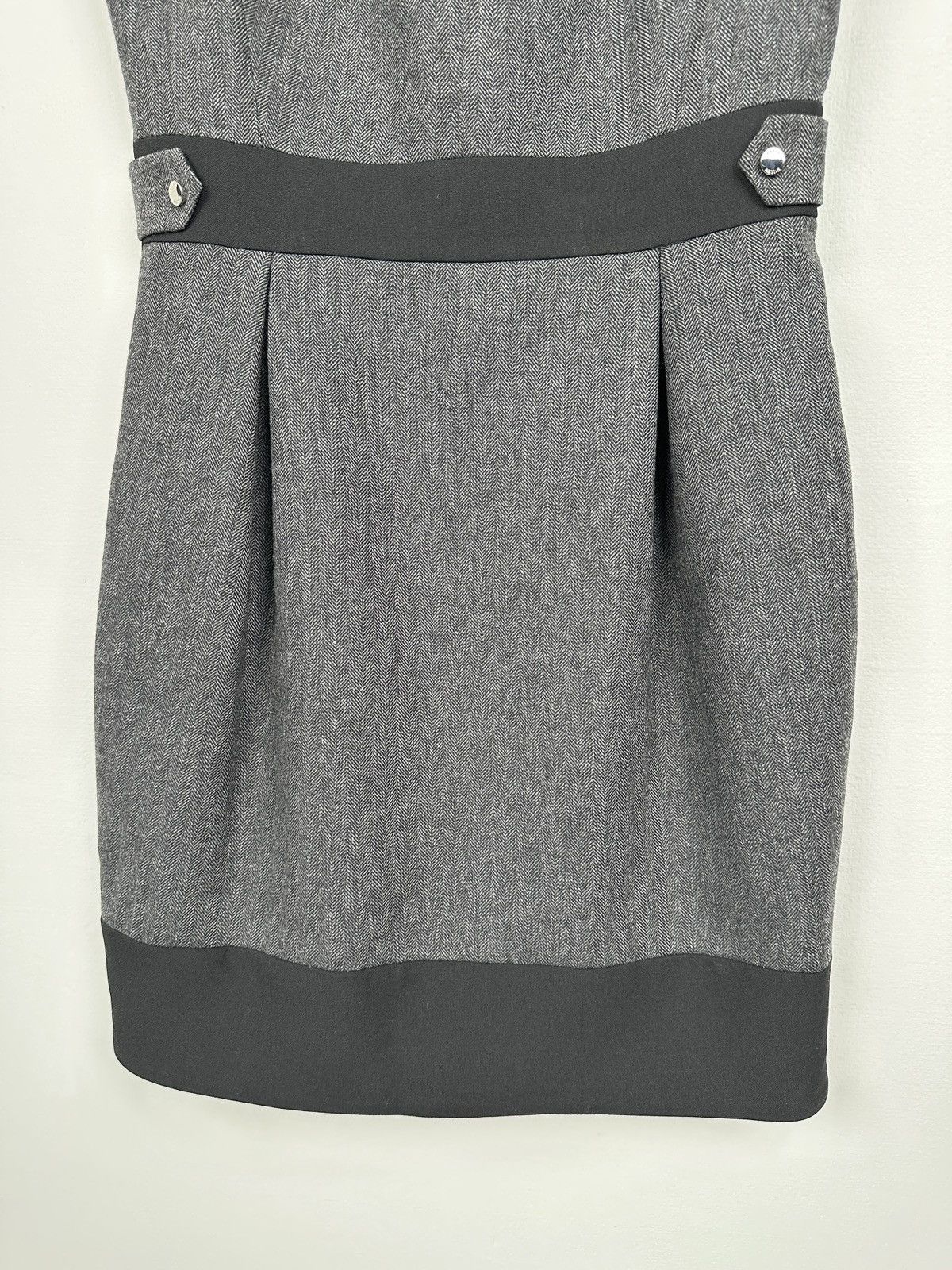 Karen Millen KAREN MILLEN Gray Herringbone Wool Blend Sheath Dress UK 12 Size M / US 6-8 / IT 42-44 - 5 Thumbnail