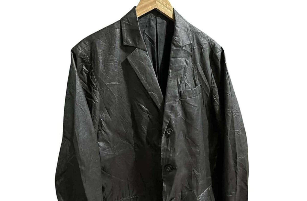 14th Addiction × If Six Was Nine × Japanese Brand 🔥Sick Y2K Japanese Waxed Black Blazer Jacket Faux Leather Size US L / EU 52-54 / 3 - 3 Thumbnail