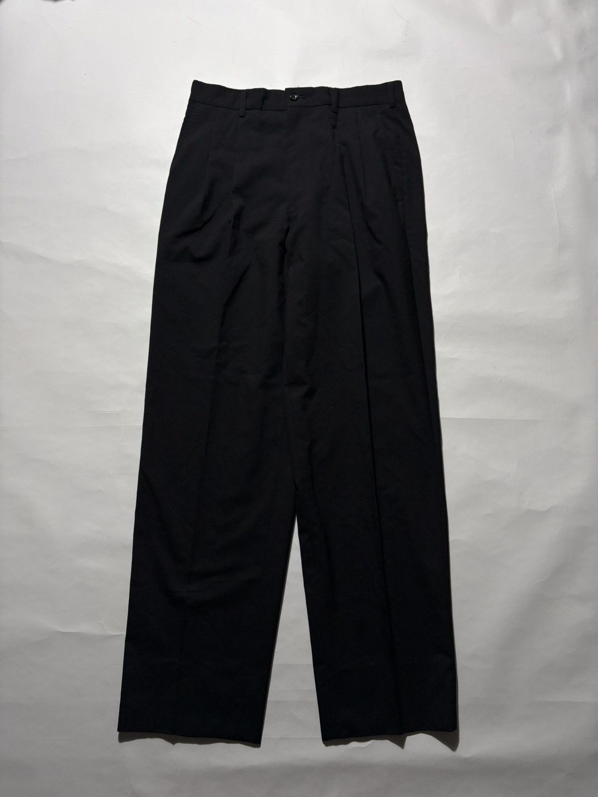 Comme des Garcons Homme Deux 90’s COMME DES GARCONS HOMME DEUX WOOL BLACK PANTS Size US 30 / EU 46 - 1 Thumbnail