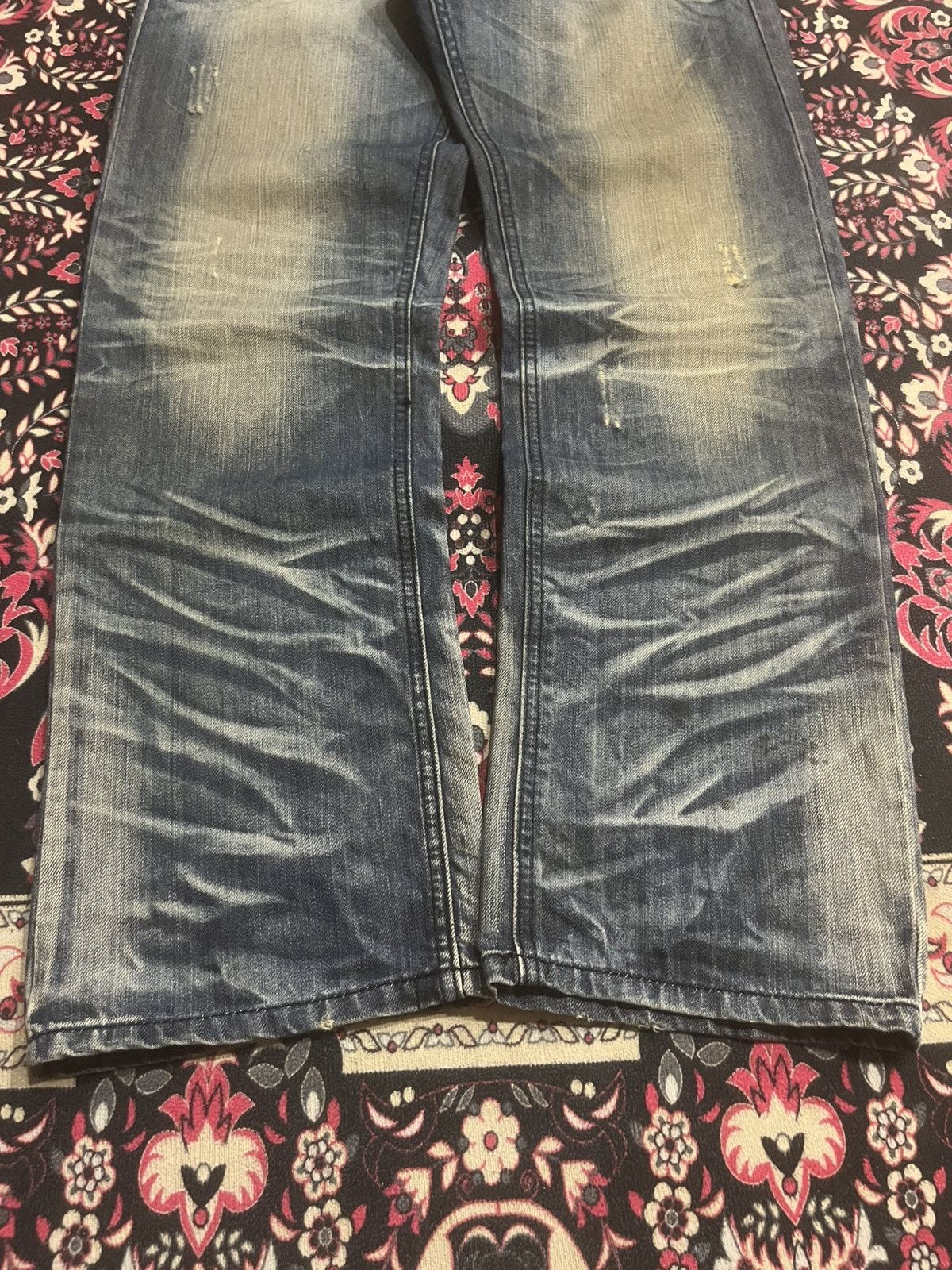 G-Star Vintage G Star Raw Rustic Heavy Whisker Fringe Loose Jeans Size US 33 - 10 Thumbnail