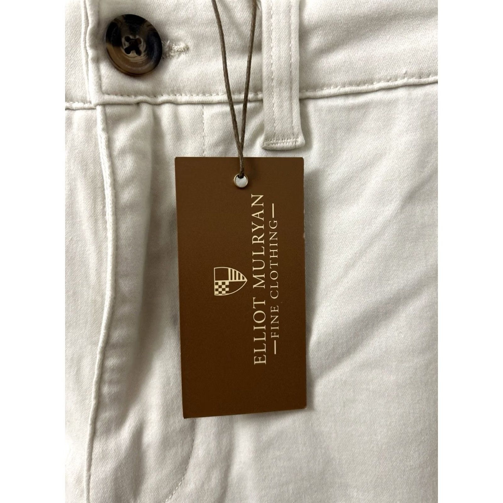 Vintage Elliot Mulryan Pants Mens 32x30 Beige Flat Front Chino Straight Leg Trousers Size US 32 / EU 48 - 4 Thumbnail