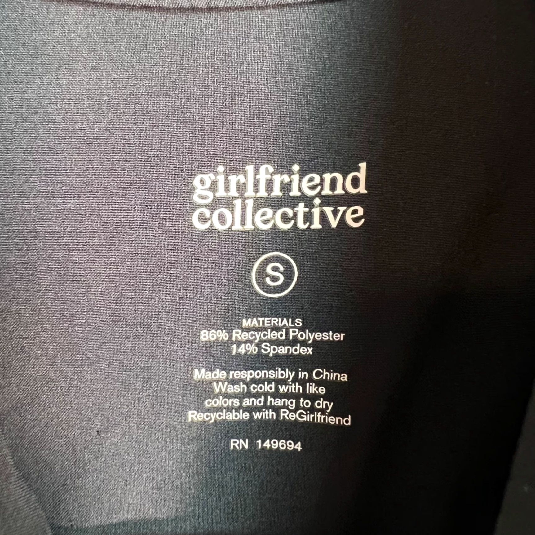 Girlfriend Collective Girlfriend Collective Jumpsuit Small Black Recycled Polyester Blend One-Piece Womens Adult Size 28" / US 6 / IT 42 - 3 Thumbnail