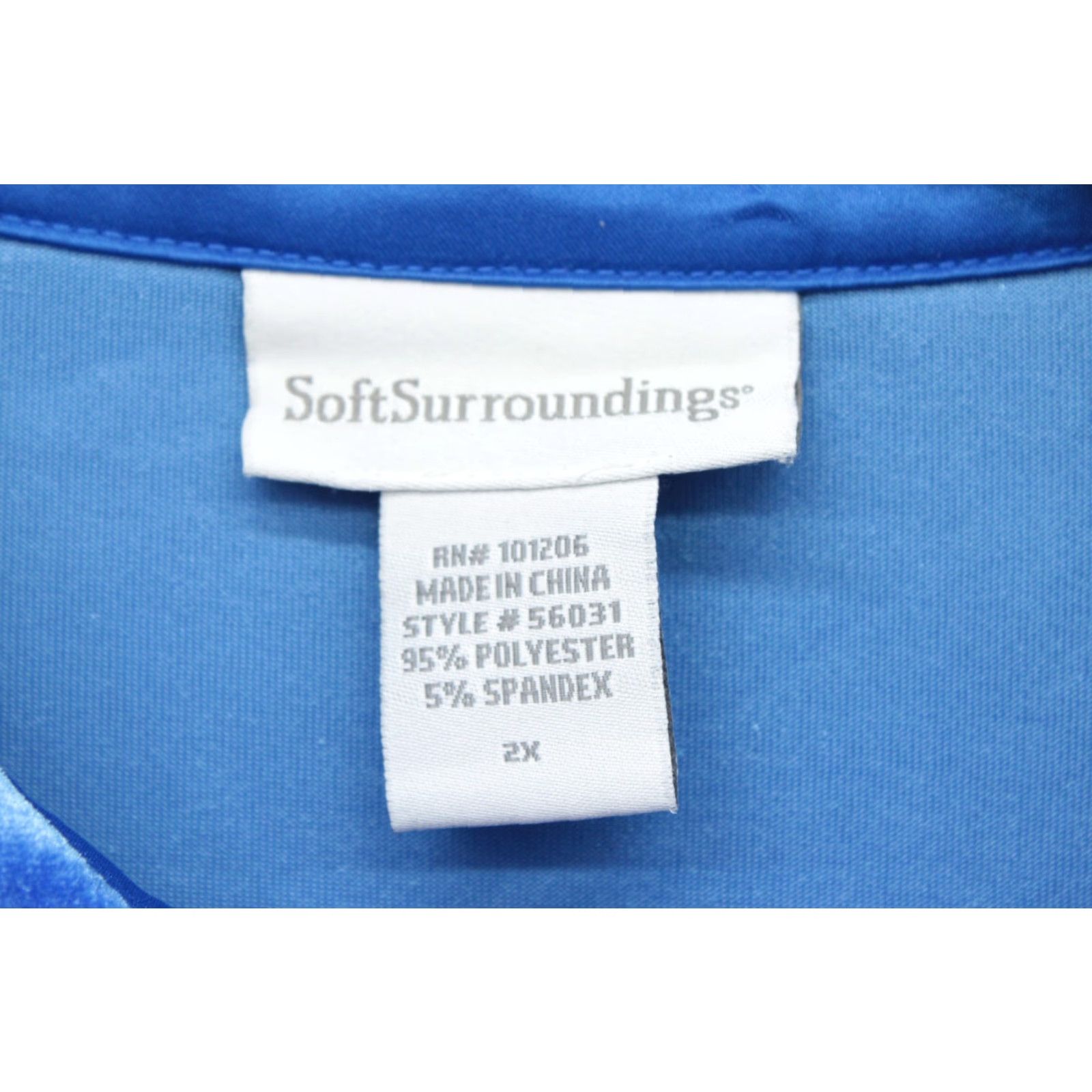 Soft Surroundings Soft Surroundings Shirt Women's 2X Velvet Down LS Tunic Blouse Blue Artsy Boho Size XXL / US 16-18 / IT 52-54 - 4 Thumbnail