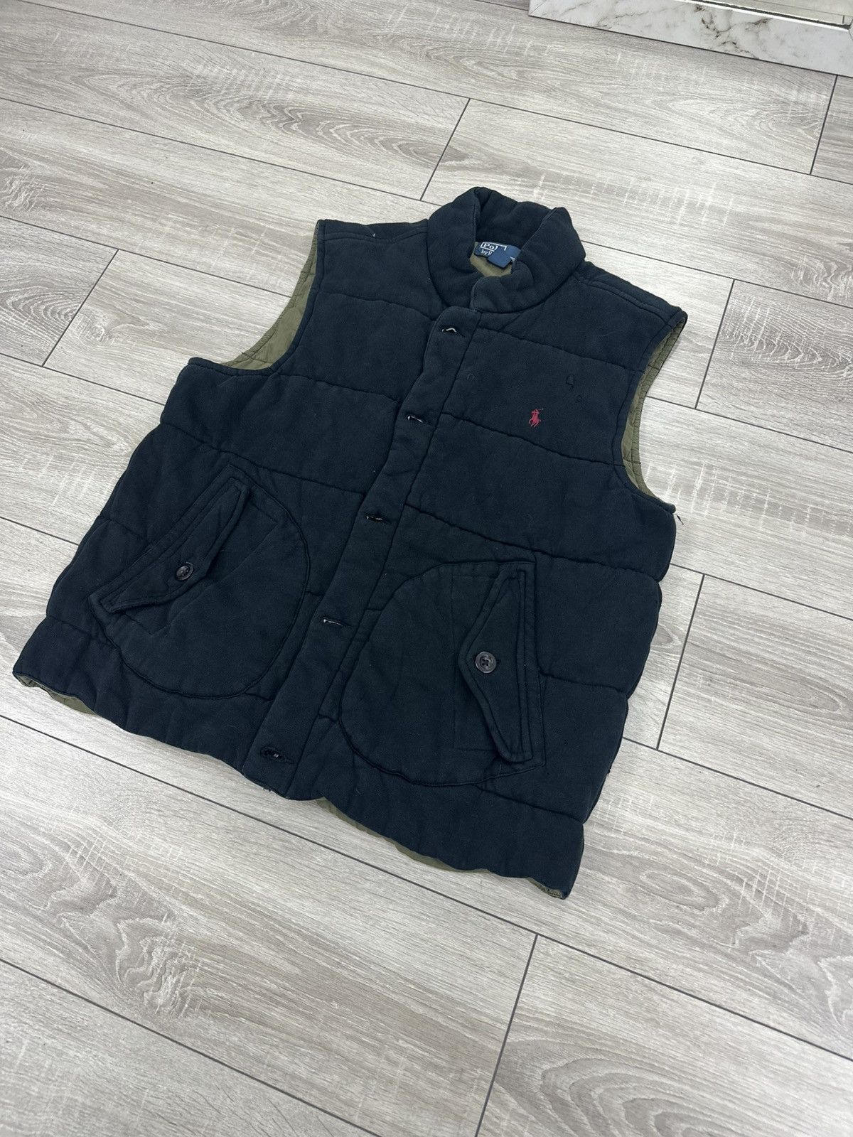 Polo Ralph Lauren Polo Ralph Lauren Black Vintage 90s Distressed Vest Size US XL / EU 56 / 4 - 5 Thumbnail