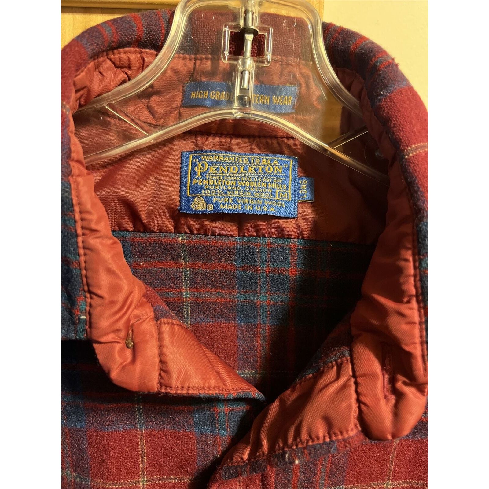 Pendleton Pendleton High Grade Men’s M Red Plaid Pearl Snap Wool Shirt Size US M / EU 48-50 / 2 - 3 Thumbnail