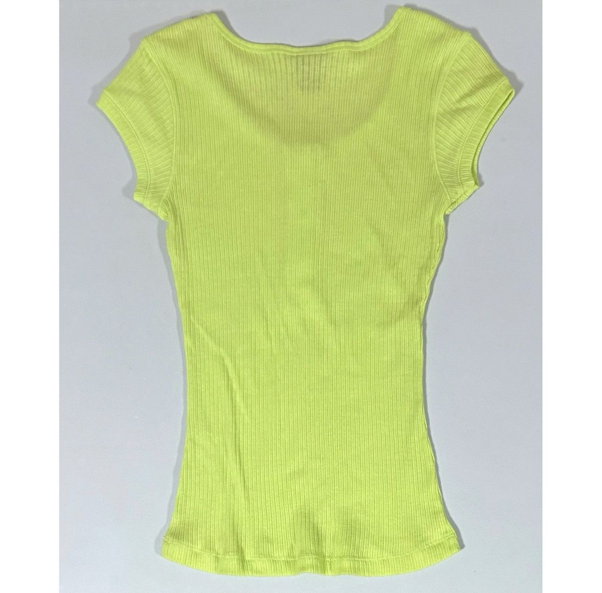 Vintage Dots Lime Green Button-Up Henley Shirt Top Blouse Size M 💚✨ Size M / US 6-8 / IT 42-44 - 4 Thumbnail