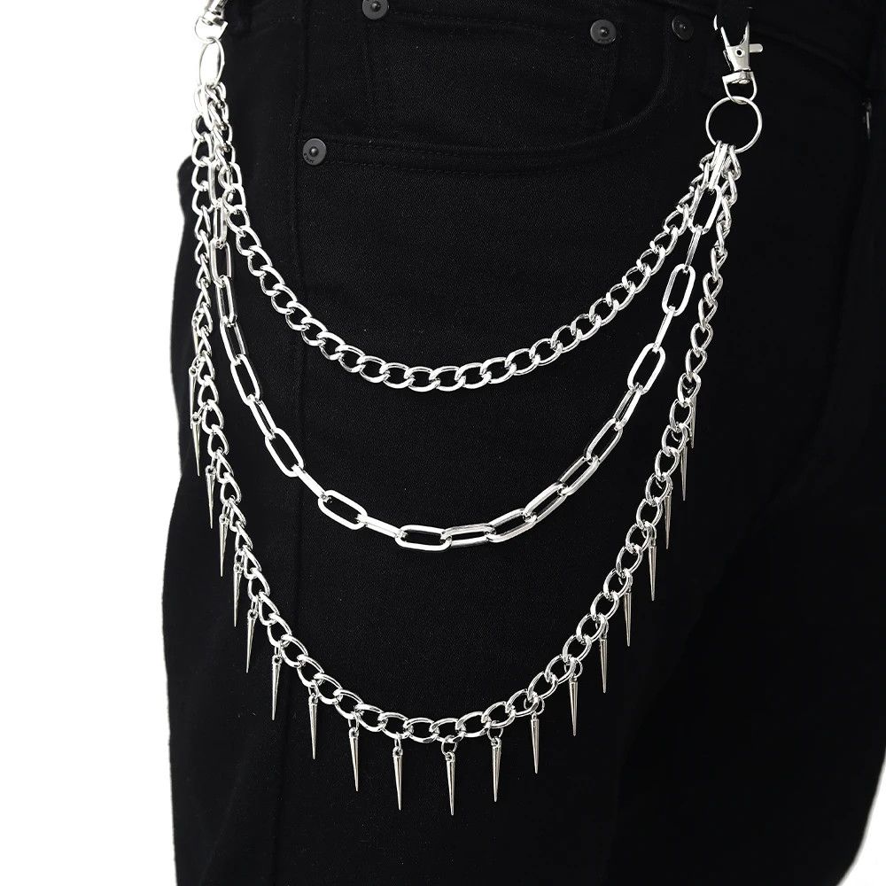 Jewelry Spike Punk Pants Belt Waist Chains Jewelry Accessories Size ONE SIZE - 1 Preview