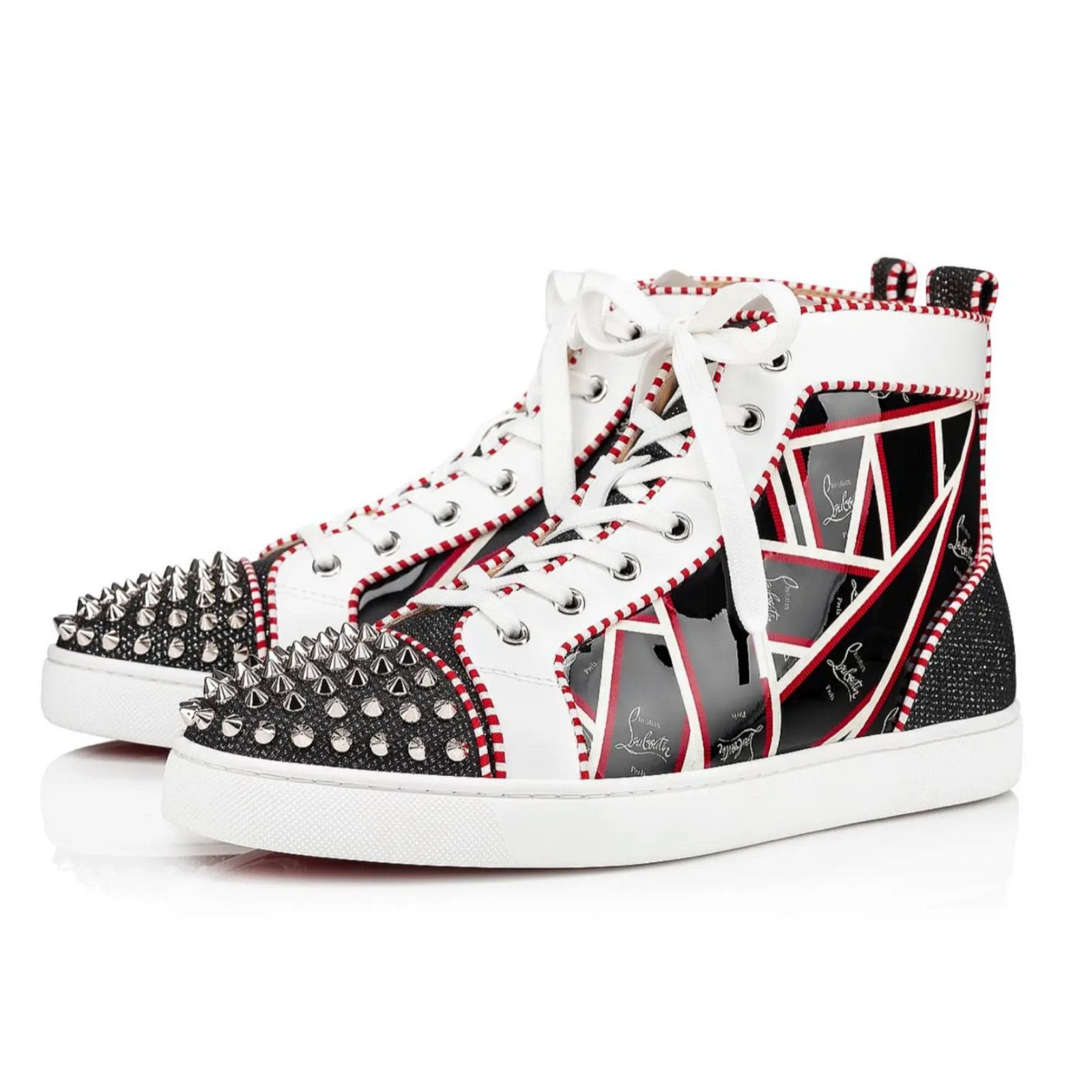 Christian Louboutin Christian Louboutin Mens Lou Spikes Orlato Flat Black Size US 9.5 / EU 42-43 - 1 Thumbnail
