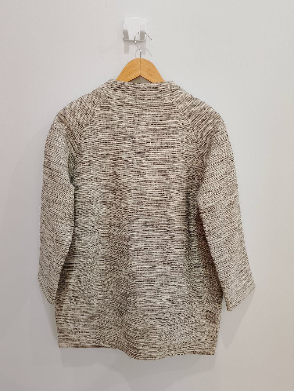 Le Grande Bleu (L.G.B.) BOOGIE WOOGIE Handloomed Grey Crew Jacket Size S / US 4 / IT 40 - 2 Thumbnail