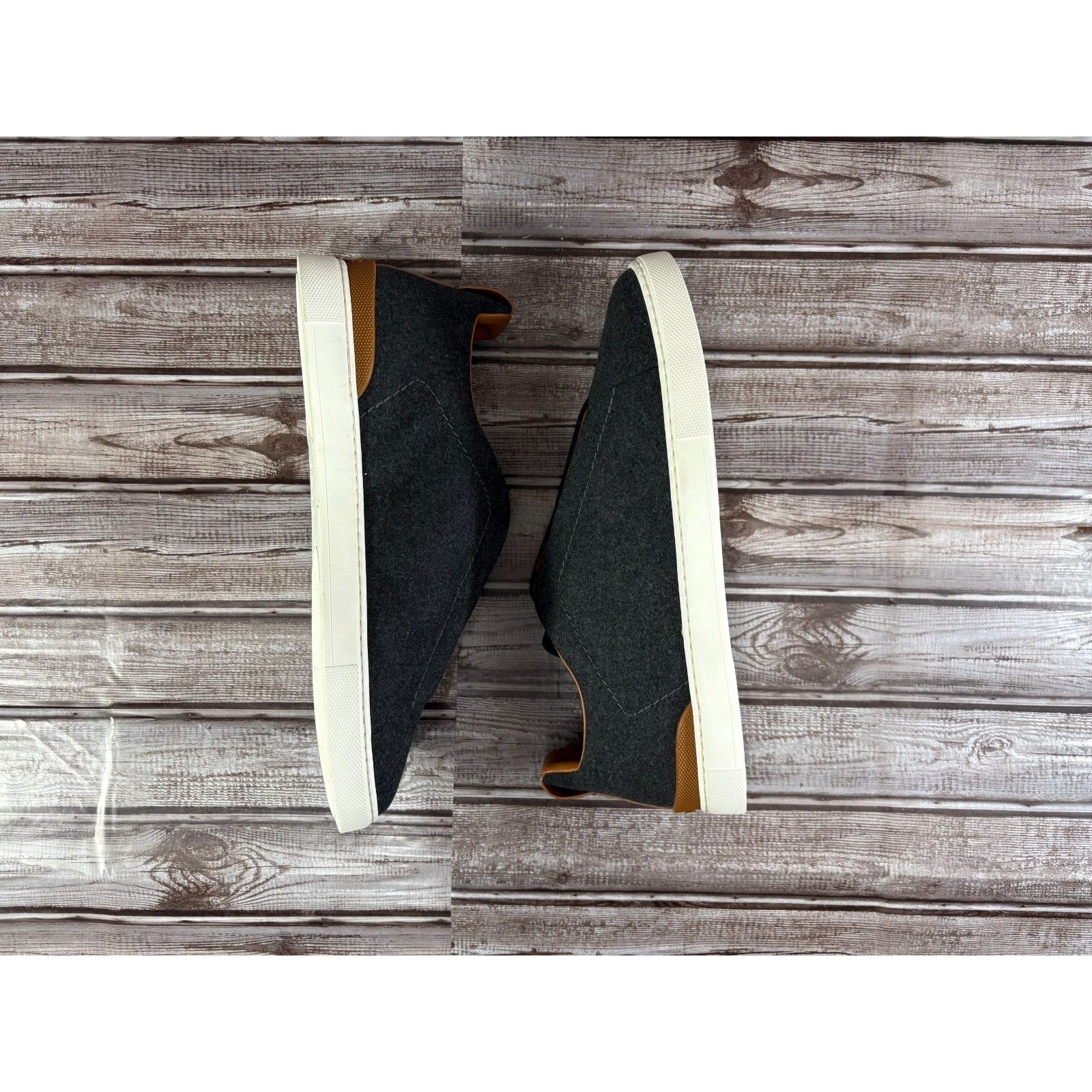 Ermenegildo Zegna Zegna Triple Stitch Sneaker Grey Wool Leather Trim size 11 U Size US 11 / EU 44 - 6 Thumbnail