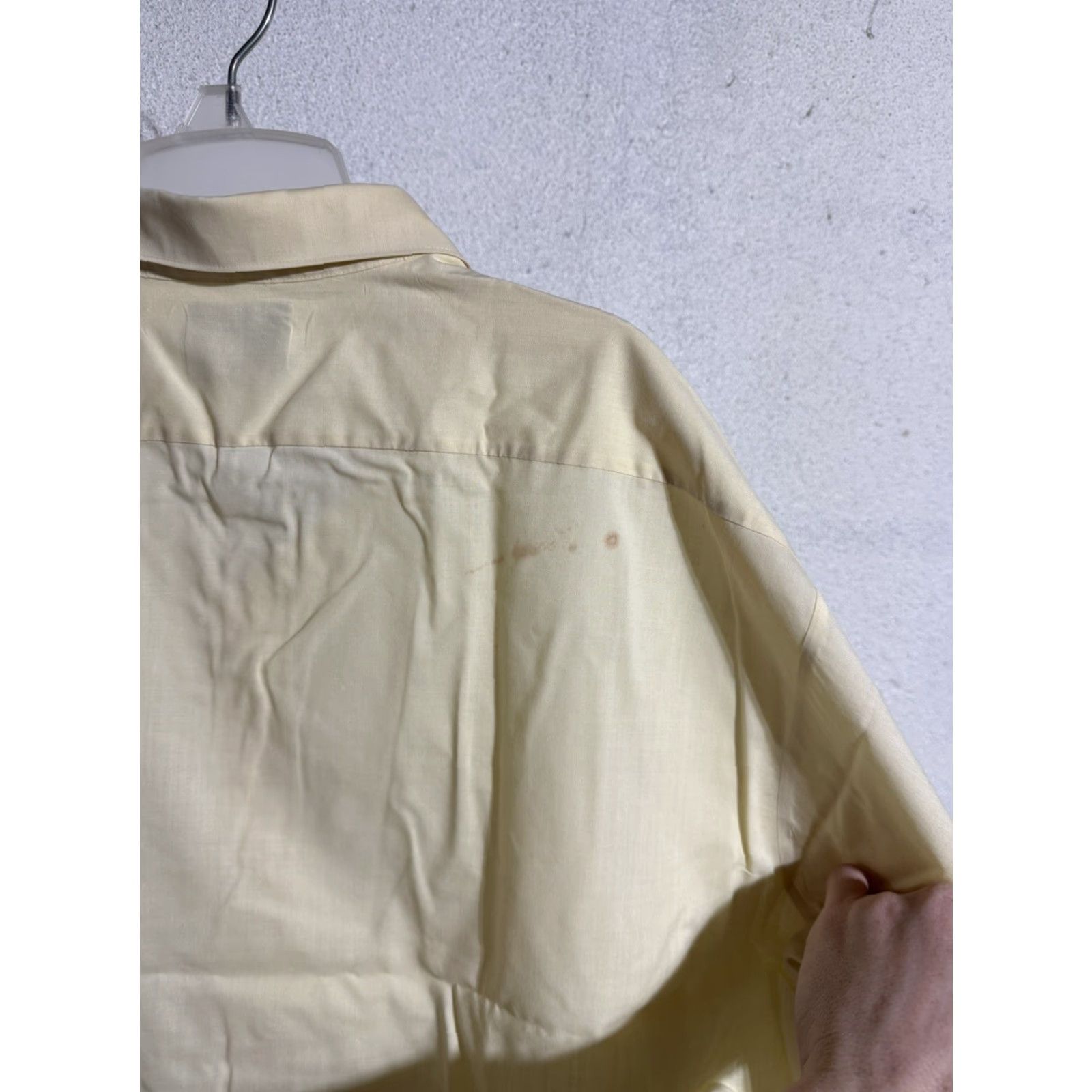 Sears VINTAGE Sears Premiere Perma-Prest Yellow Long Sleeve Button Up Shirt XL - 1960s, Cotton Blend, Secretary/Geek, Yellow, Button-Front, Mens Size US XL / EU 56 / 4 - 6 Thumbnail