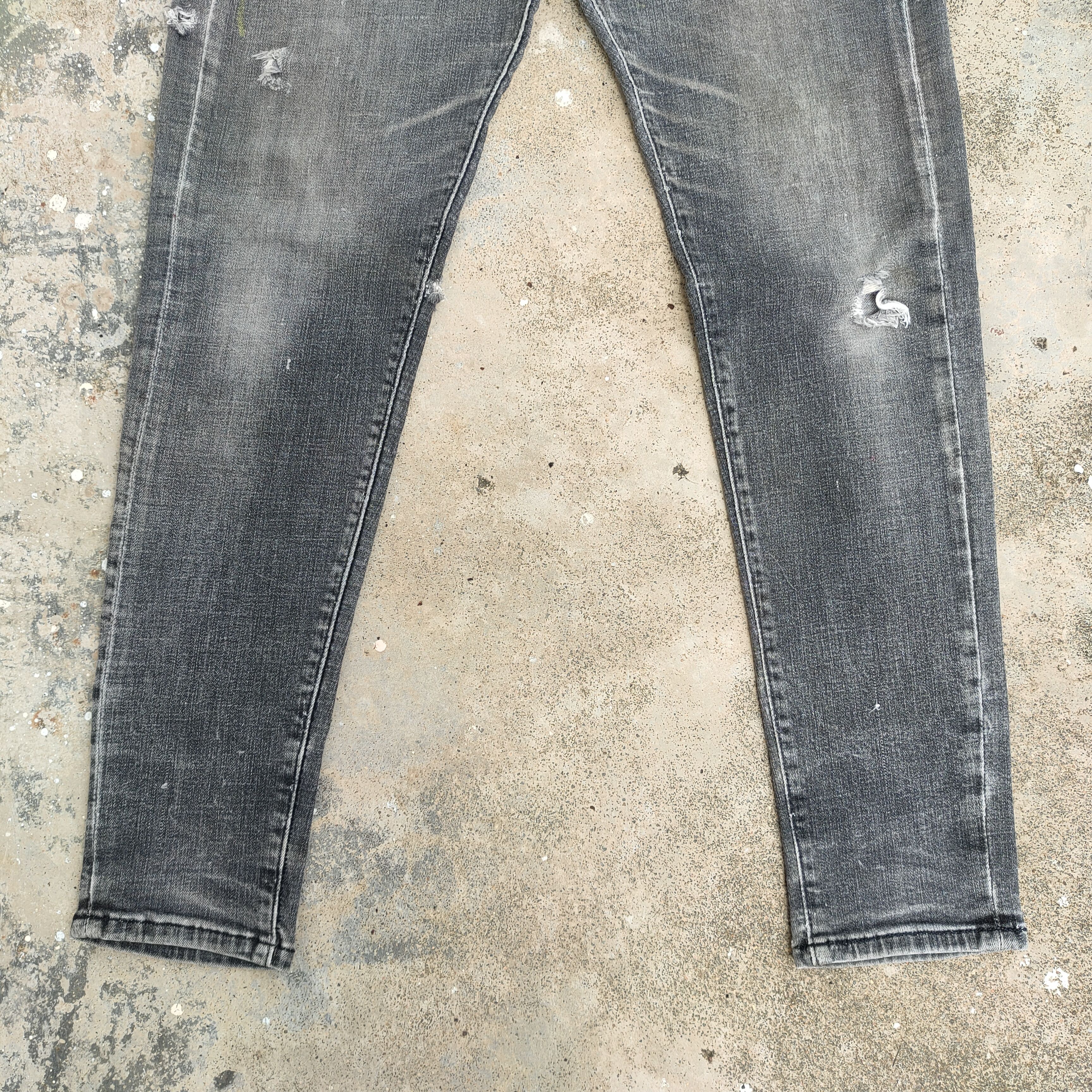 Japanese Brand VINTAGE GK SKINNY FADED BLACK JEANS DENIM PANTS Size US 29 - 3 Thumbnail