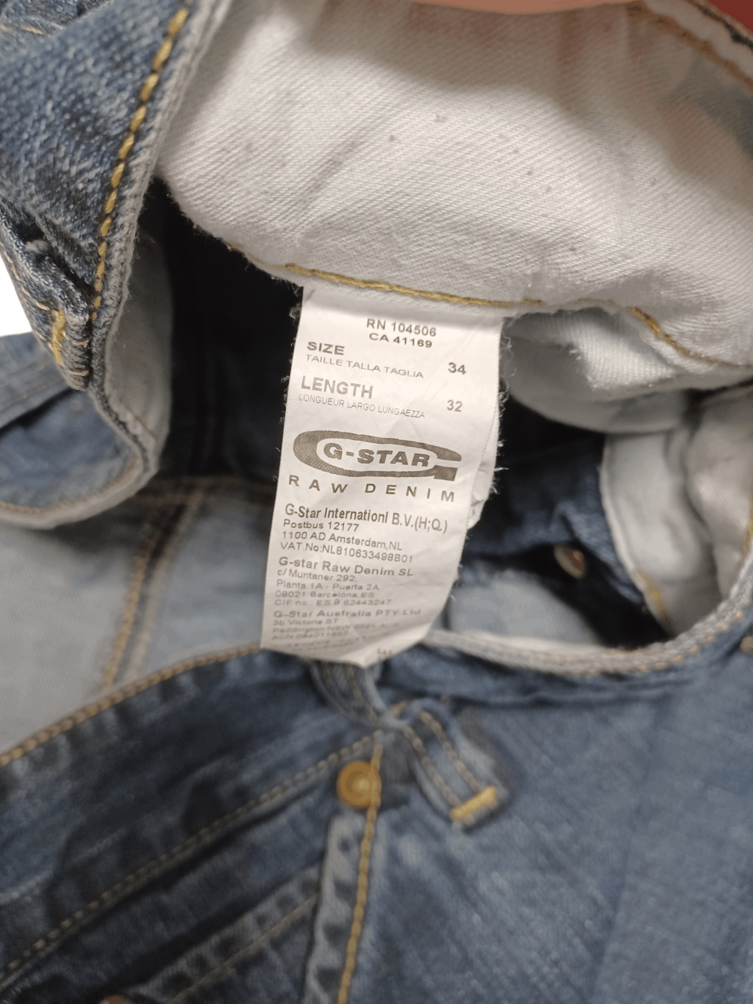 G-Star G STAR RAW 96 VINTAGE BIGLOGO W34 L 32 JEANS DENIM Size US 34 / EU 50 - 8 Thumbnail