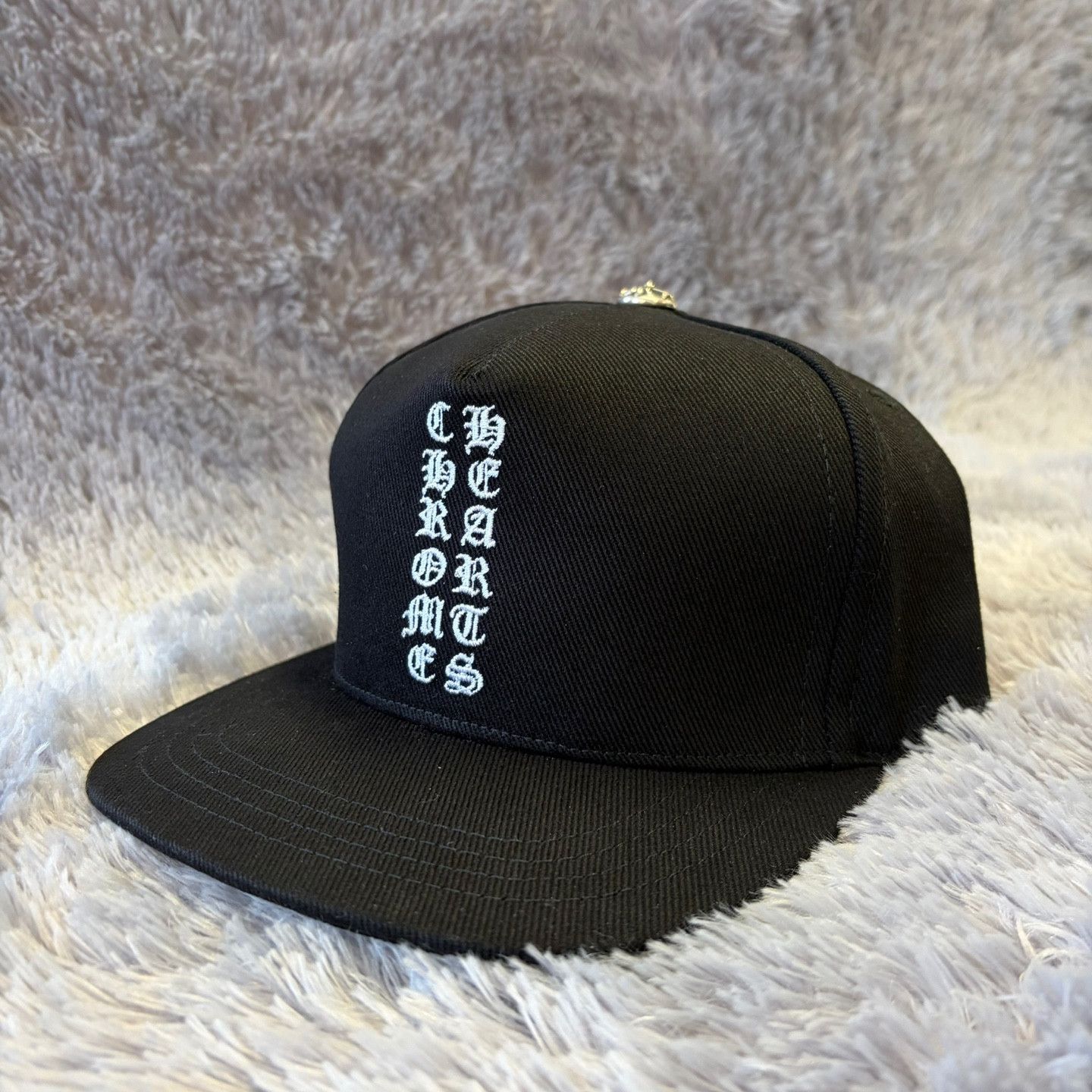 Chrome Hearts Vertical Logo Denim Baseball Cap Black Size ONE SIZE - 1 Thumbnail