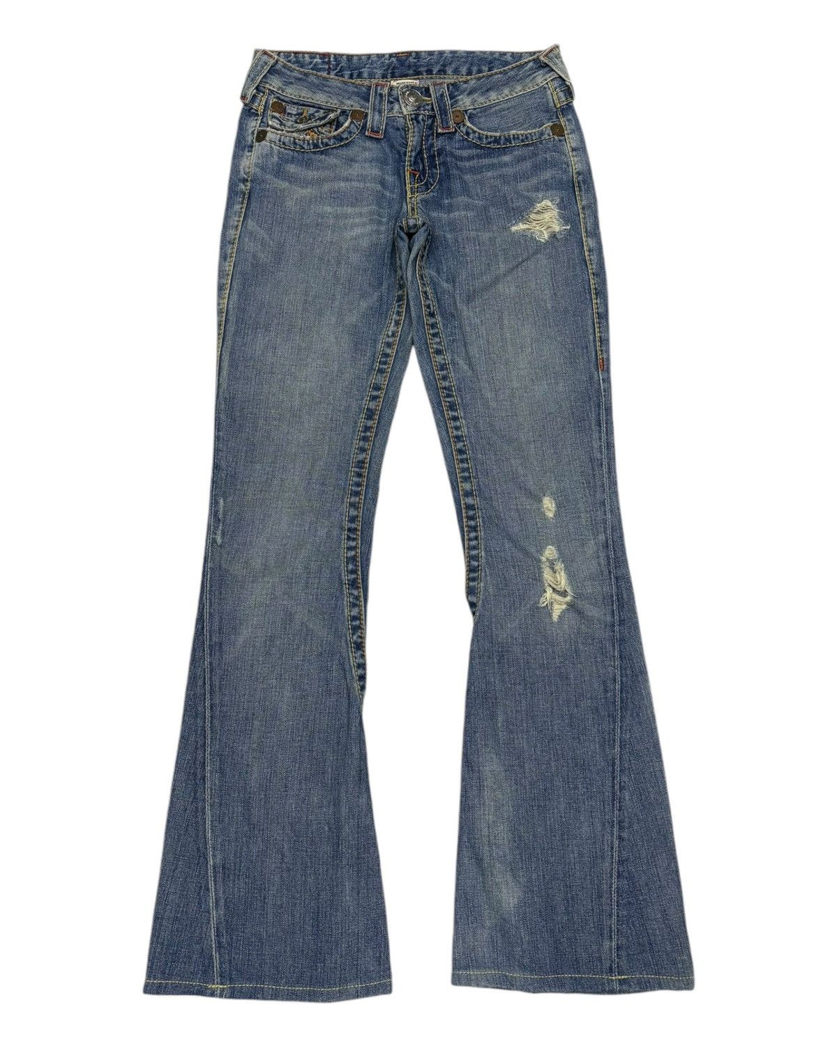 True Religion FLARE JEANS TRUE RELIGION DISTRESSED DENIM JEANS Size 27" / US 4 / IT 40 - 5 Thumbnail