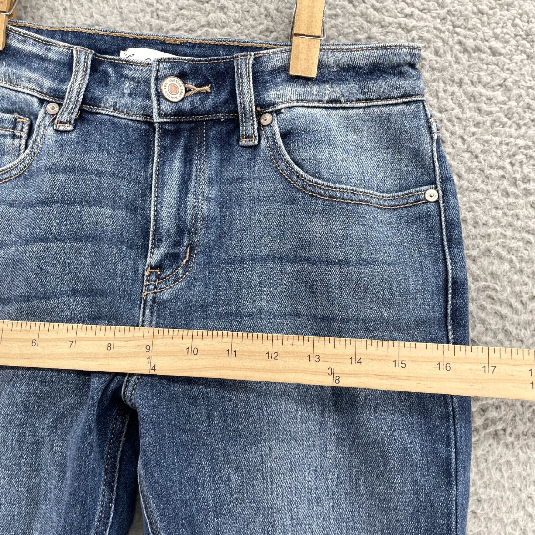 Vintage Kancan Maurices Jean Women 28* Skinny Asymetrical Frayed Hem Boho Chic Y2k Rodeo Women Size 28" / US 6 / IT 42 - 6 Thumbnail
