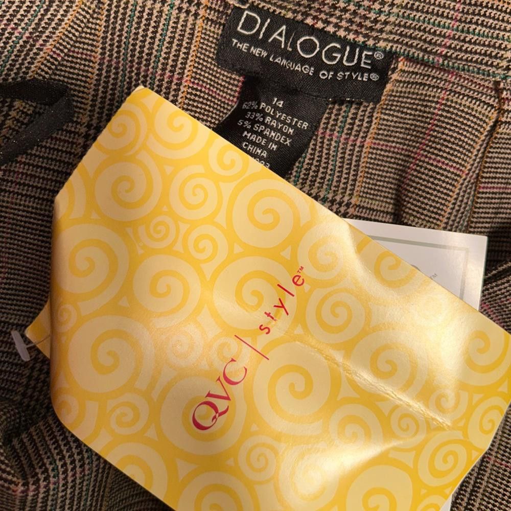 Designer Dialogue l NWT Plaid Pencil Skirt W Ruffle Size 14 Size 36" / US 14 / IT 50 - 6 Thumbnail