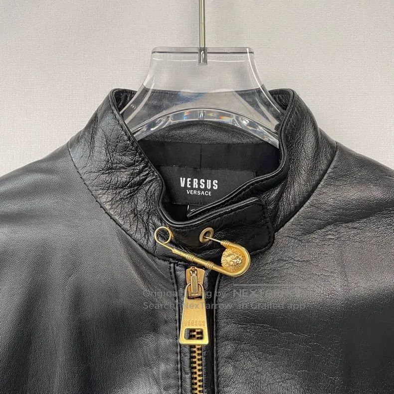 Versace Versace Solid color zippered pocket leather jacket Size L / US 10 / IT 46 - 6 Thumbnail