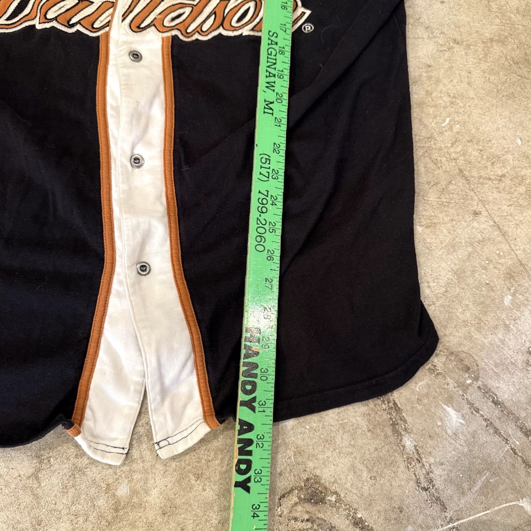 Harley Davidson VINTAGE Harley-Davidson Since 1903 Black Gold Baseball Jersey Mens Medium Button-Up Short Sleeve Men's Regular Black Stone? Size US M / EU 48-50 / 2 - 6 Thumbnail