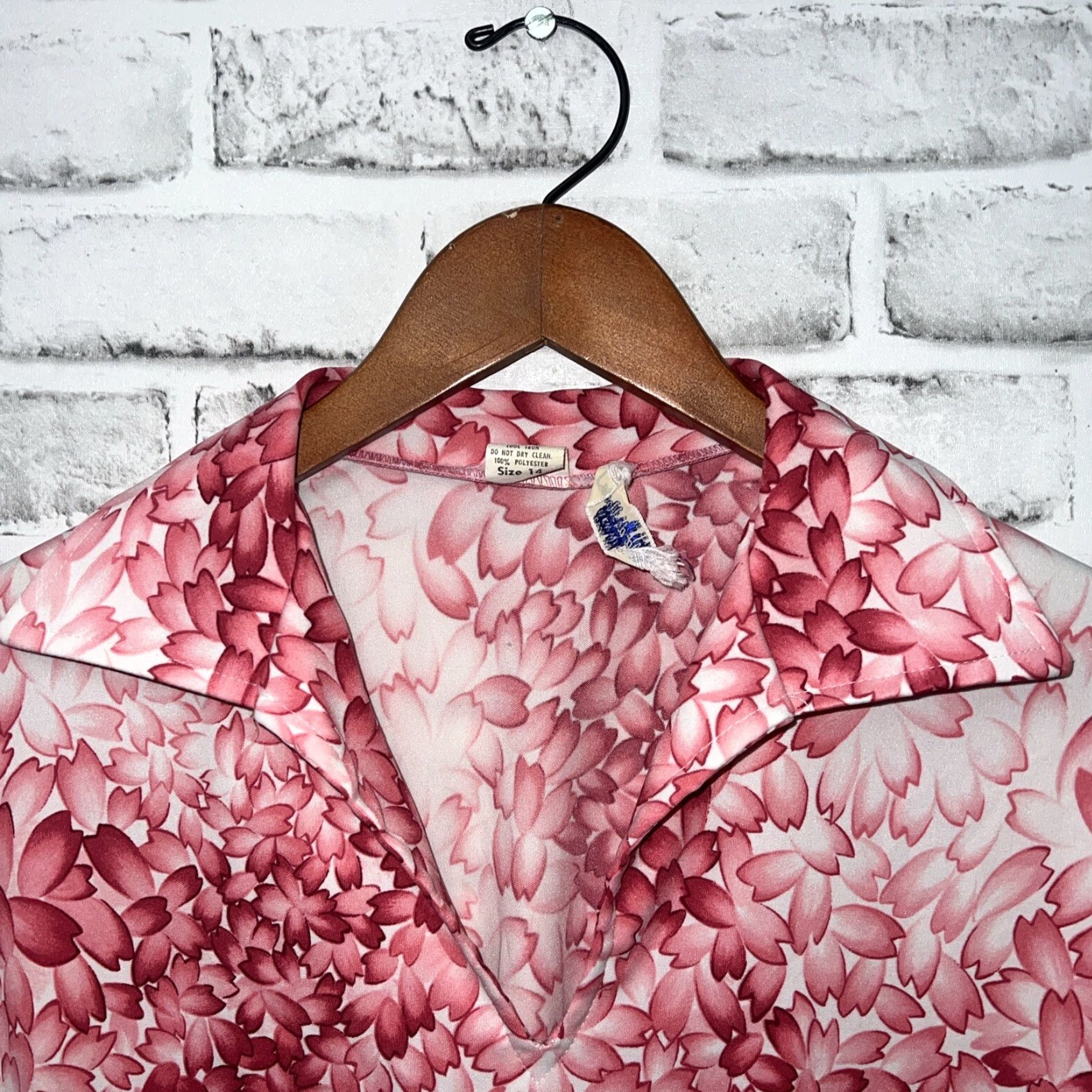 Pinko VINTAGE Mardi Modes Pink Floral Shirt Womens Size 14 Size XL / US 12-14 / IT 48-50 - 2 Thumbnail