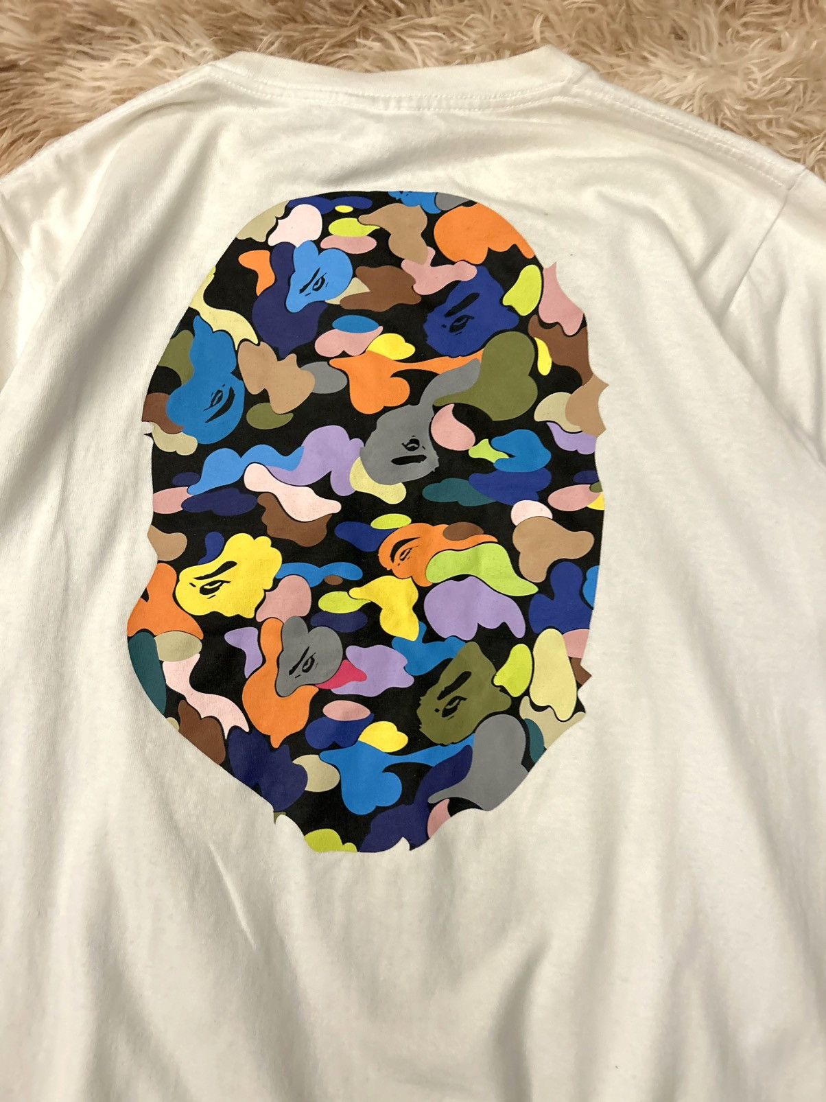 Bape BAPE MULTICOLOURED BIG BOTH SIDES HEAD LOGO TEE Size US M / EU 48-50 / 2 - 4 Thumbnail