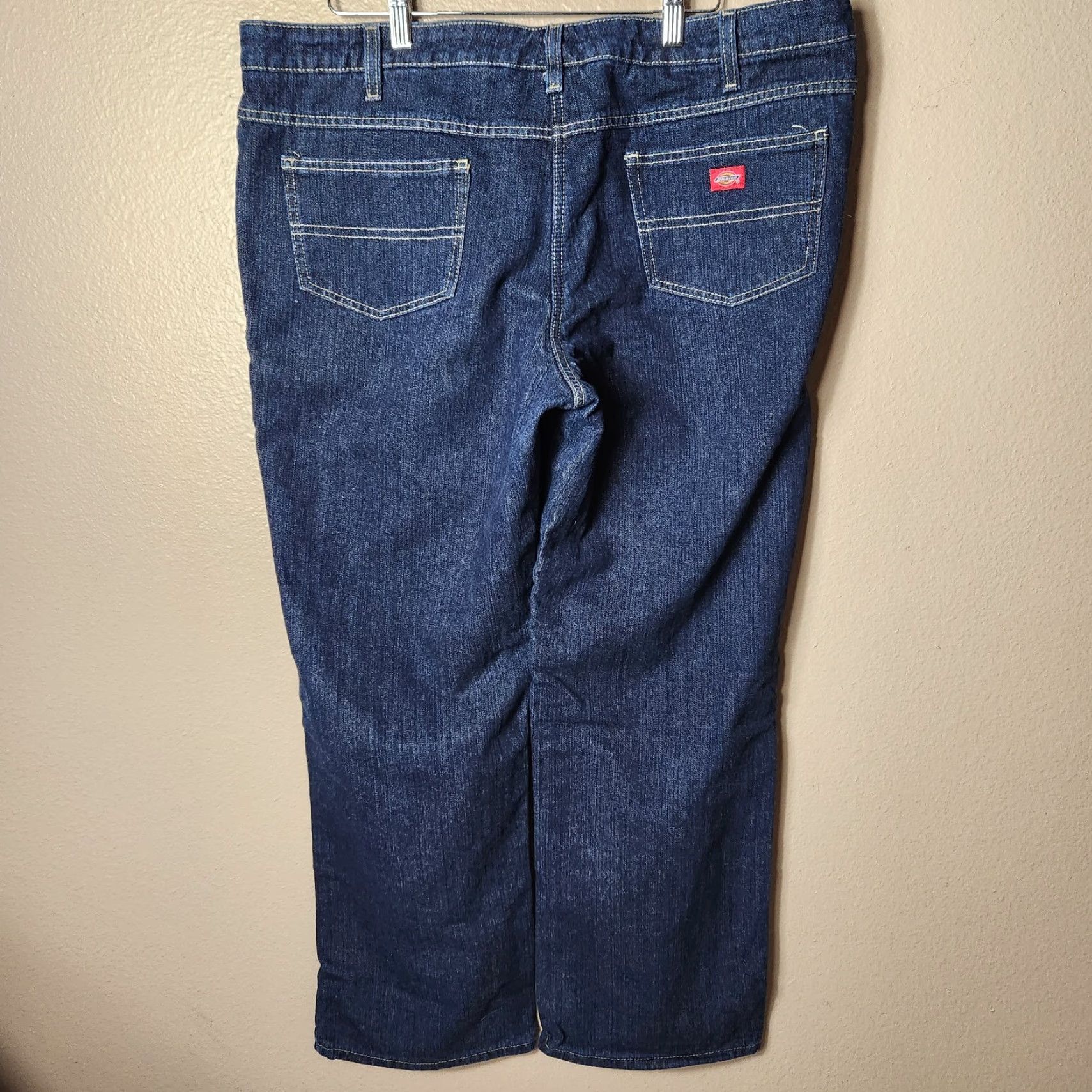 Dickies Dickies Jeans Women Dark Wash Straight Leg Flannel Lined Size 18 Plus Blue Dickies Womens Jeans Size 40" / US 18 - 3 Thumbnail