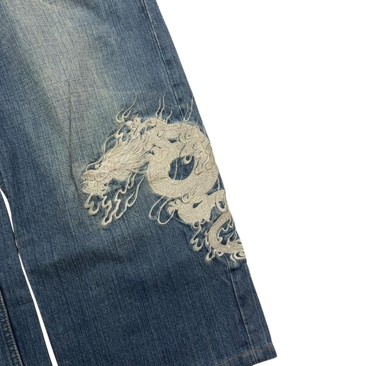 Karakuri Tamashii Karakuri Tamashii Embroidered Koi Japanese Jeans - Waist 35 Size US 35 - 2 Thumbnail