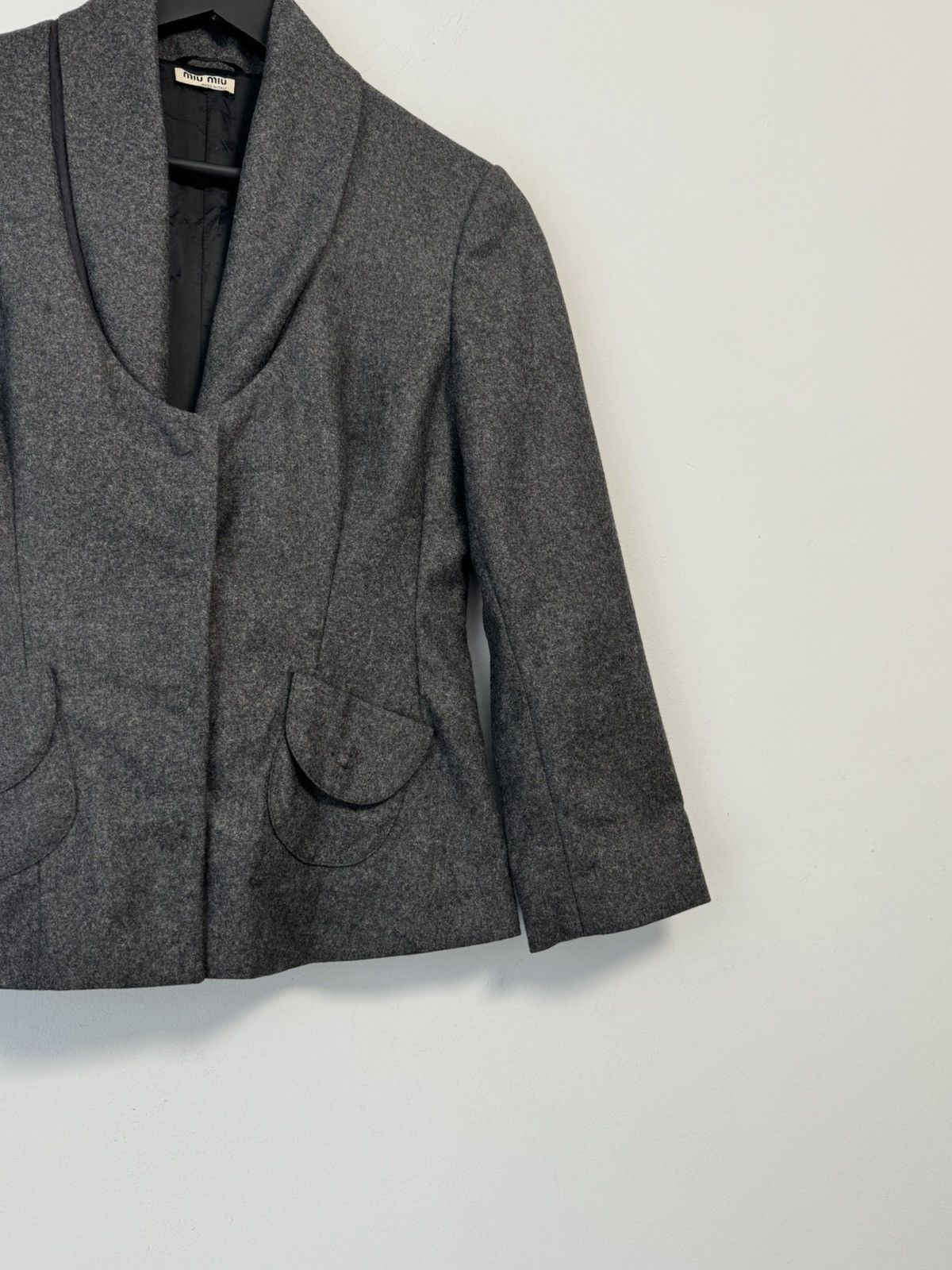 Miu Miu Miu Miu Vintage Fleece Wool Gray Blazer Jacket Size 40 Size S / US 4 / IT 40 - 3 Thumbnail