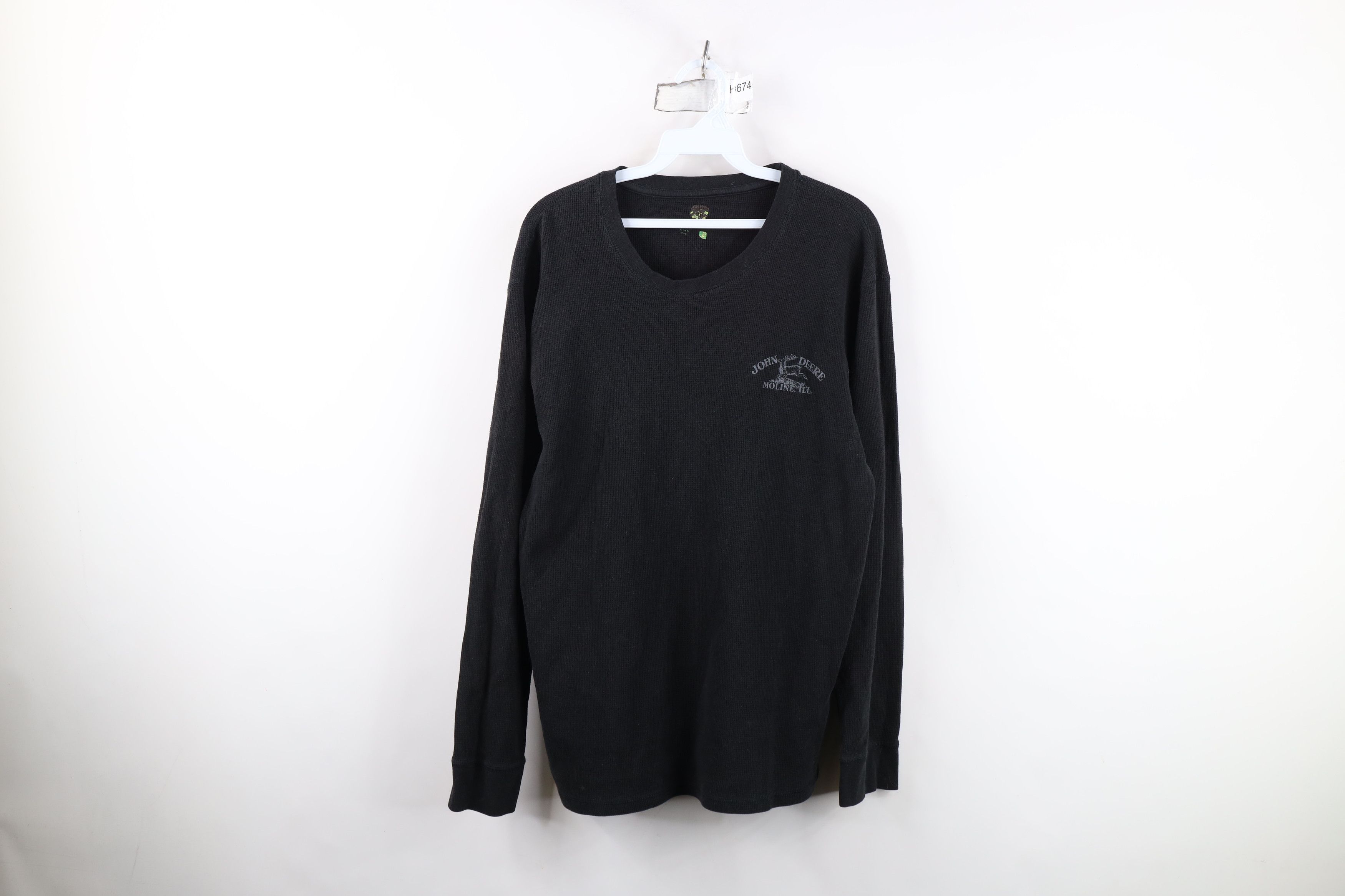 John Deere Vintage Y2K John Deere Tractors Thermal Waffle Knit T-Shirt Size US L / EU 52-54 / 3 - 1 Thumbnail
