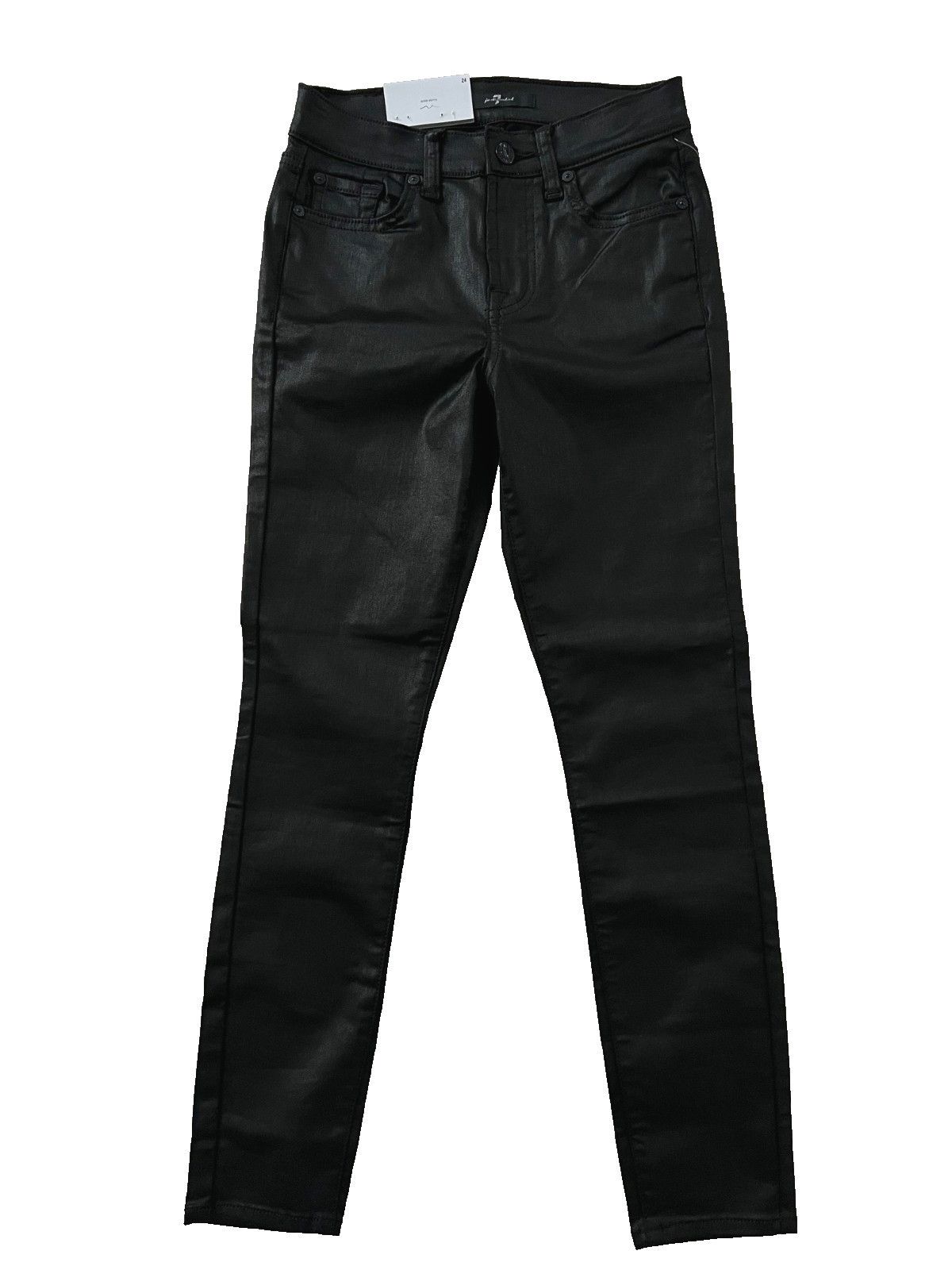 7 for All Mankind Ankle Gwenevere Skinny Jeans Coated Black
