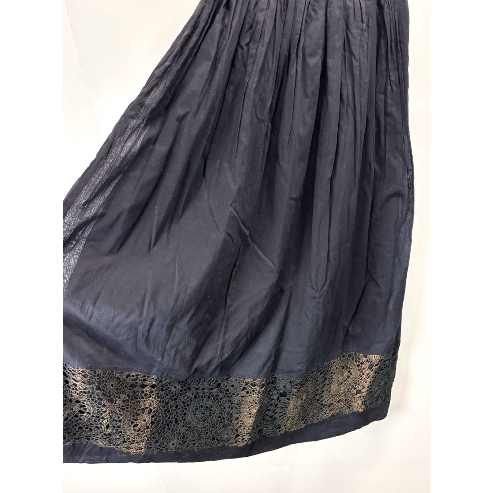 Vintage VINTAGE Effeci Maxi Skirt Medium Black Crochet Detail Witchy 90s Y2K Womens Size 32" / US 10 / IT 46 - 5 Thumbnail