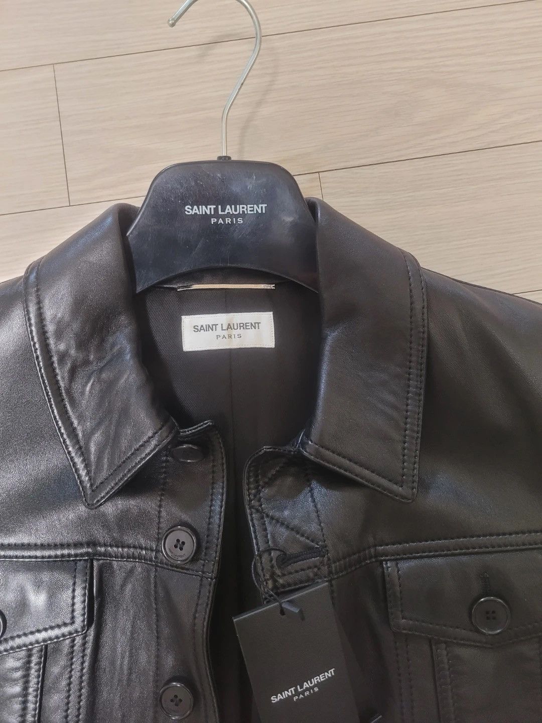 Saint Laurent Paris Saint laurent 70‘s leather trucker jacket in lambskin sz50 Size US M / EU 48-50 / 2 - 7 Thumbnail