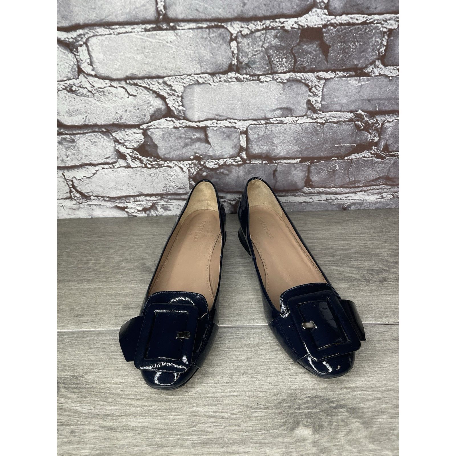 Whistles Whistles Navy Blue Patent Buckle Strap Pumps Block Heels Wo Size US 5.5 / IT 35.5 - 15 Thumbnail