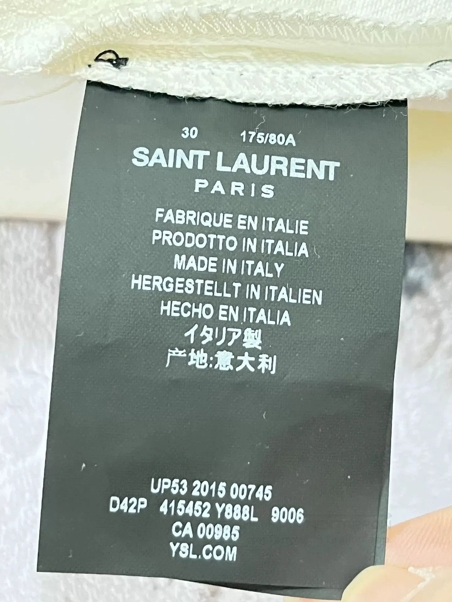 Saint Laurent Paris Saint Laurent White Distressed Jeans. Size US 30 / EU 46 - 2 Thumbnail