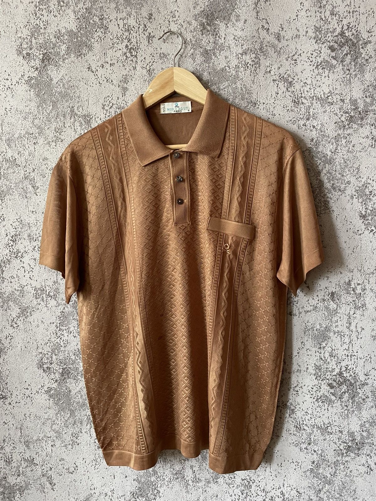 Montagut Rare ❗️ MontAgut Paris Vintage Gold Polo T-Shirt Size US L / EU 52-54 / 3 - 1 Thumbnail