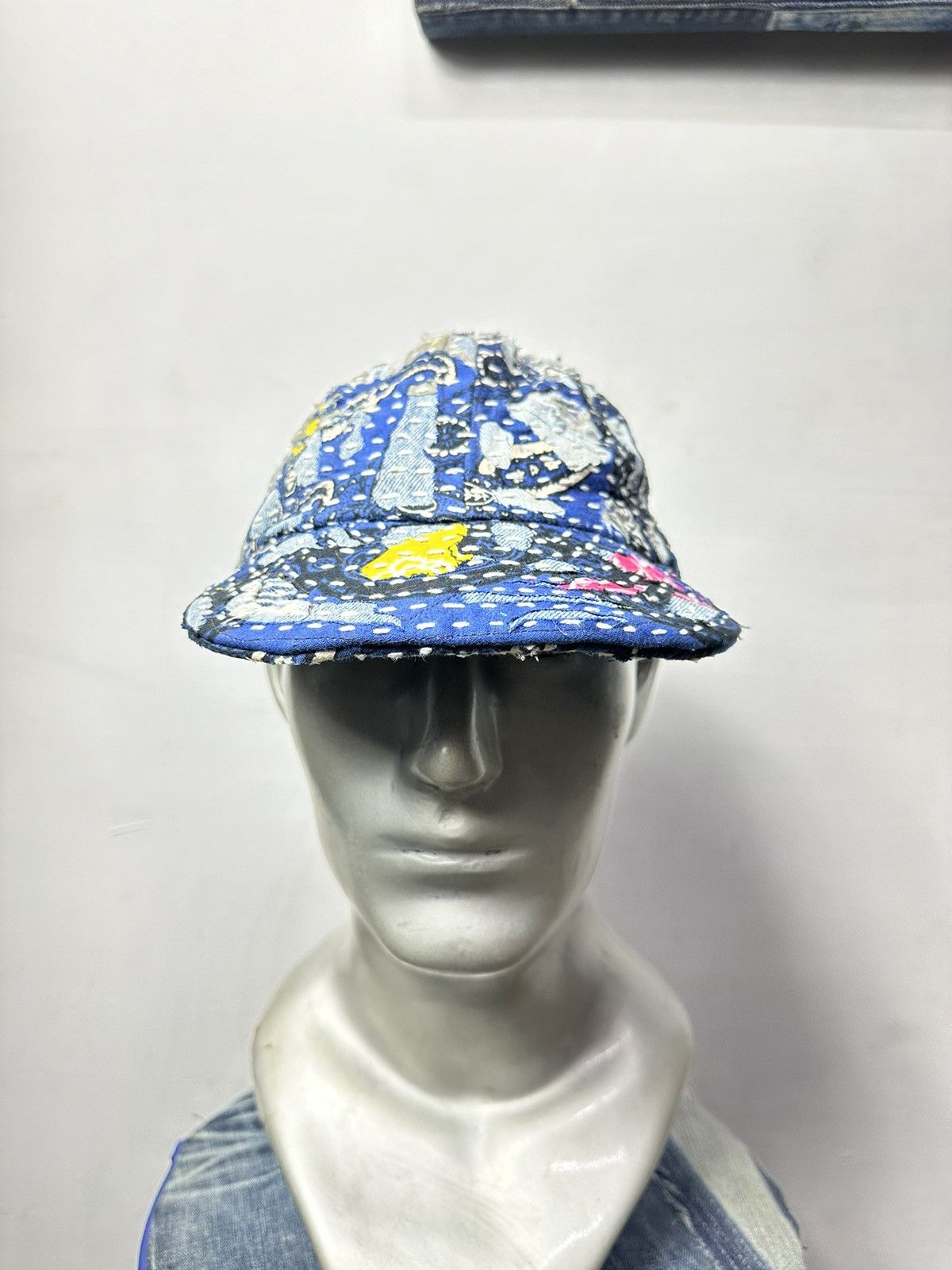 Art Comes First × Handmade Custom Made Distressed Paisley Patchwork Boro hats Size ONE SIZE - 2 Thumbnail