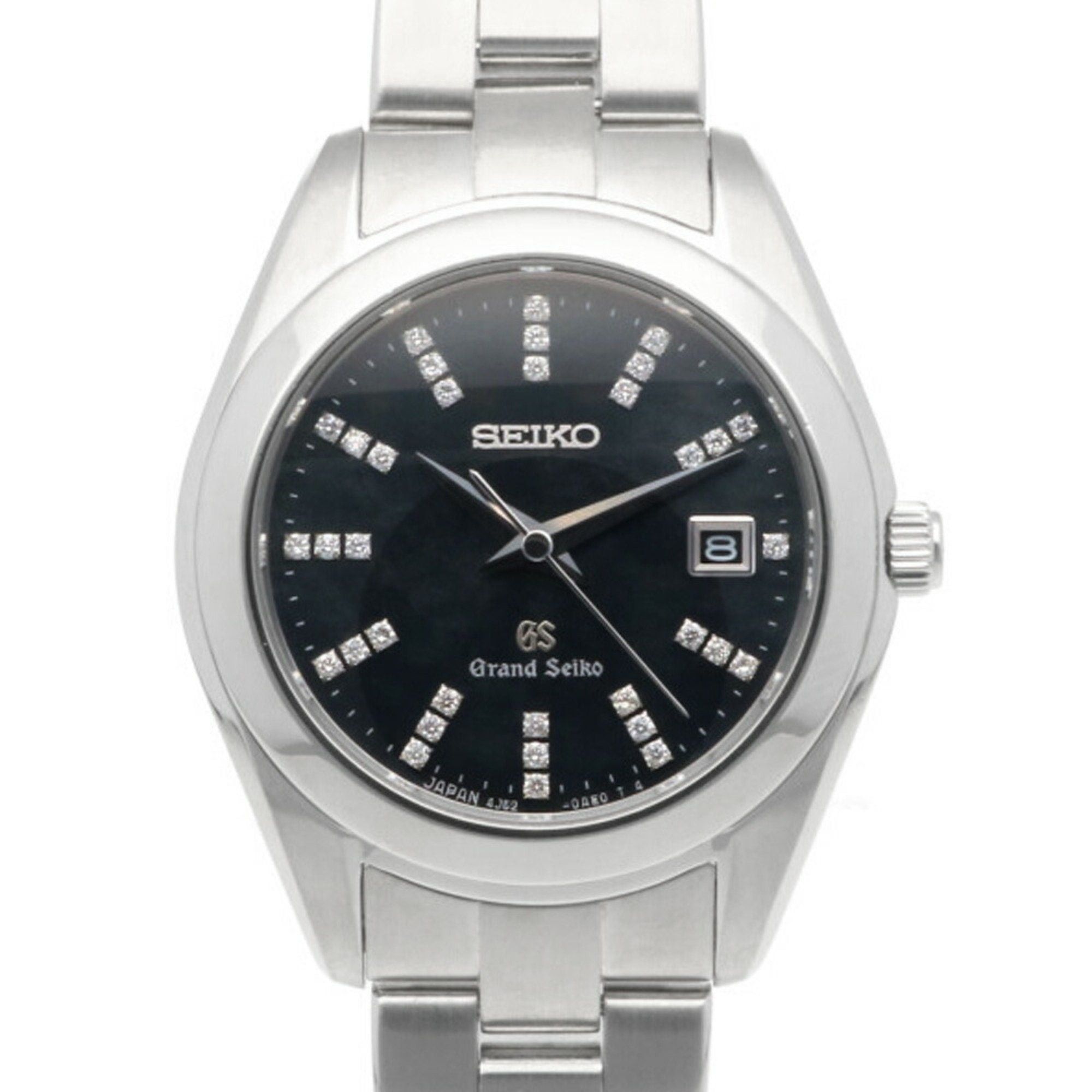 image of Grand Seiko Black Shell Watch Stainless Steel 4J52-0Ab0 Stgf071 Quartz Ladies Grand Grand Defective
