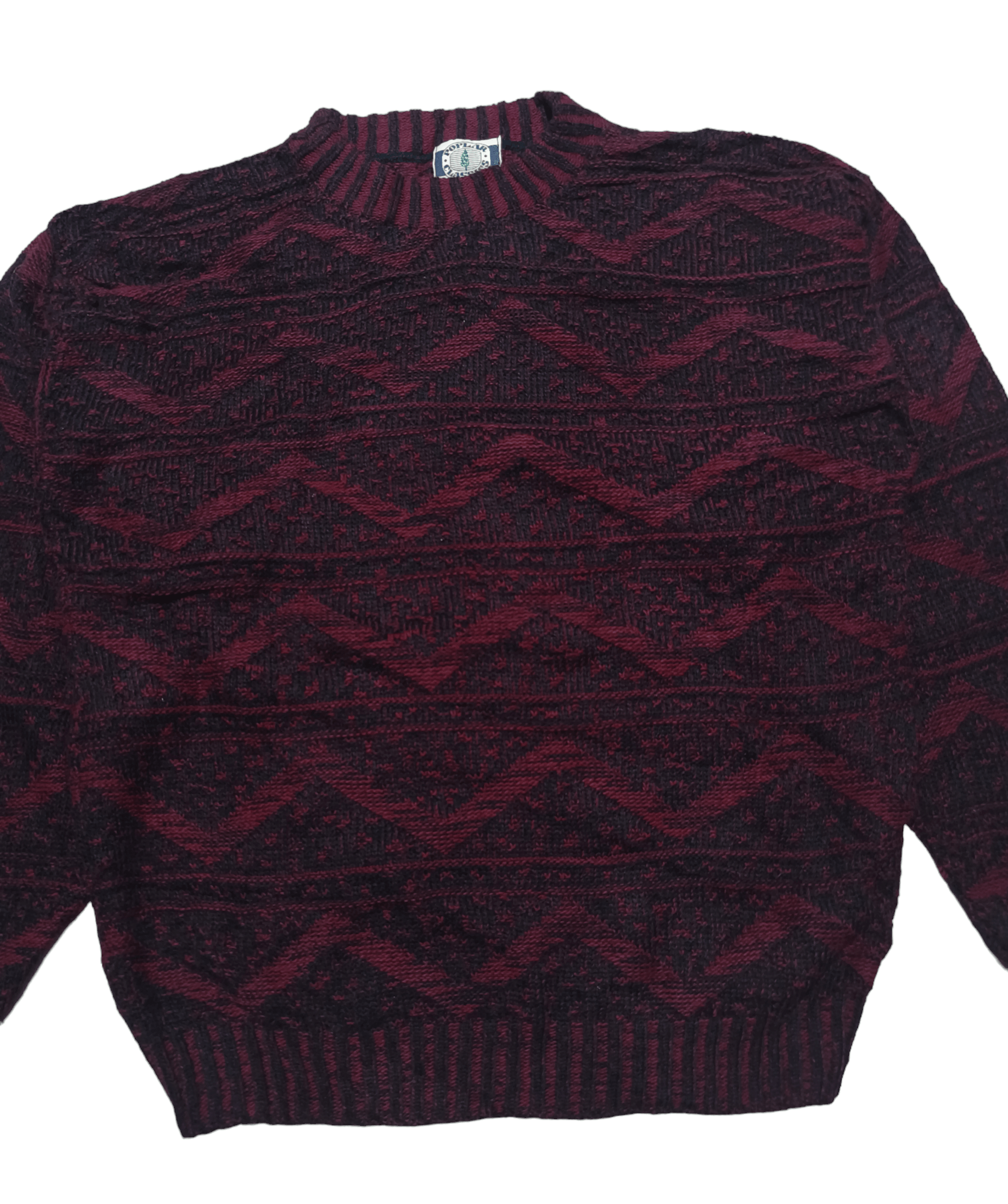 Other Vintage 90s POPLAR CLASSIC Ethnic Motifs Knit Sweater Size US L / EU 52-54 / 3 - 2 Thumbnail