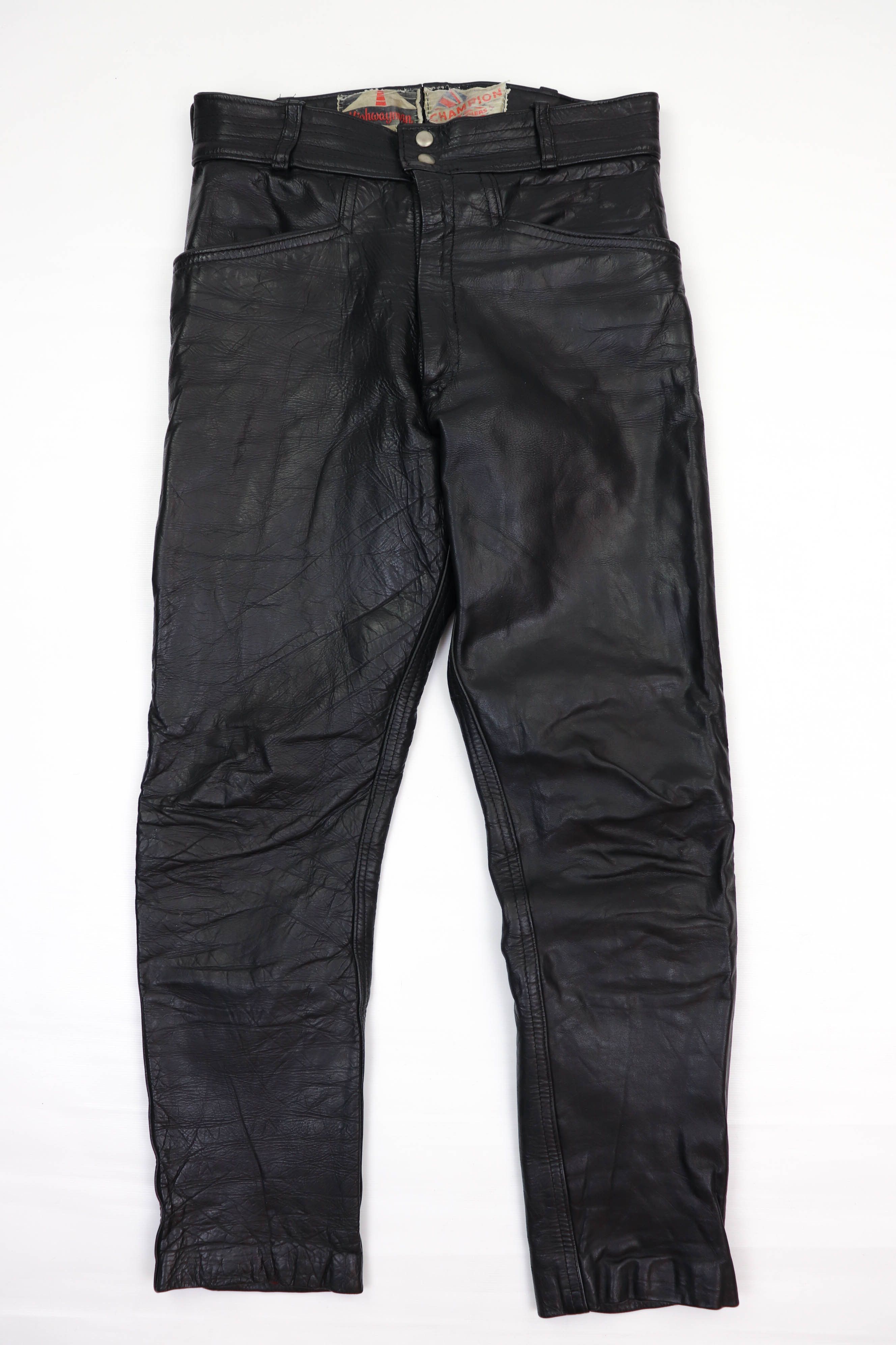 Vintage Highwayman Hide Vintage 70 Lightning Zip Biker Leather Pants ...