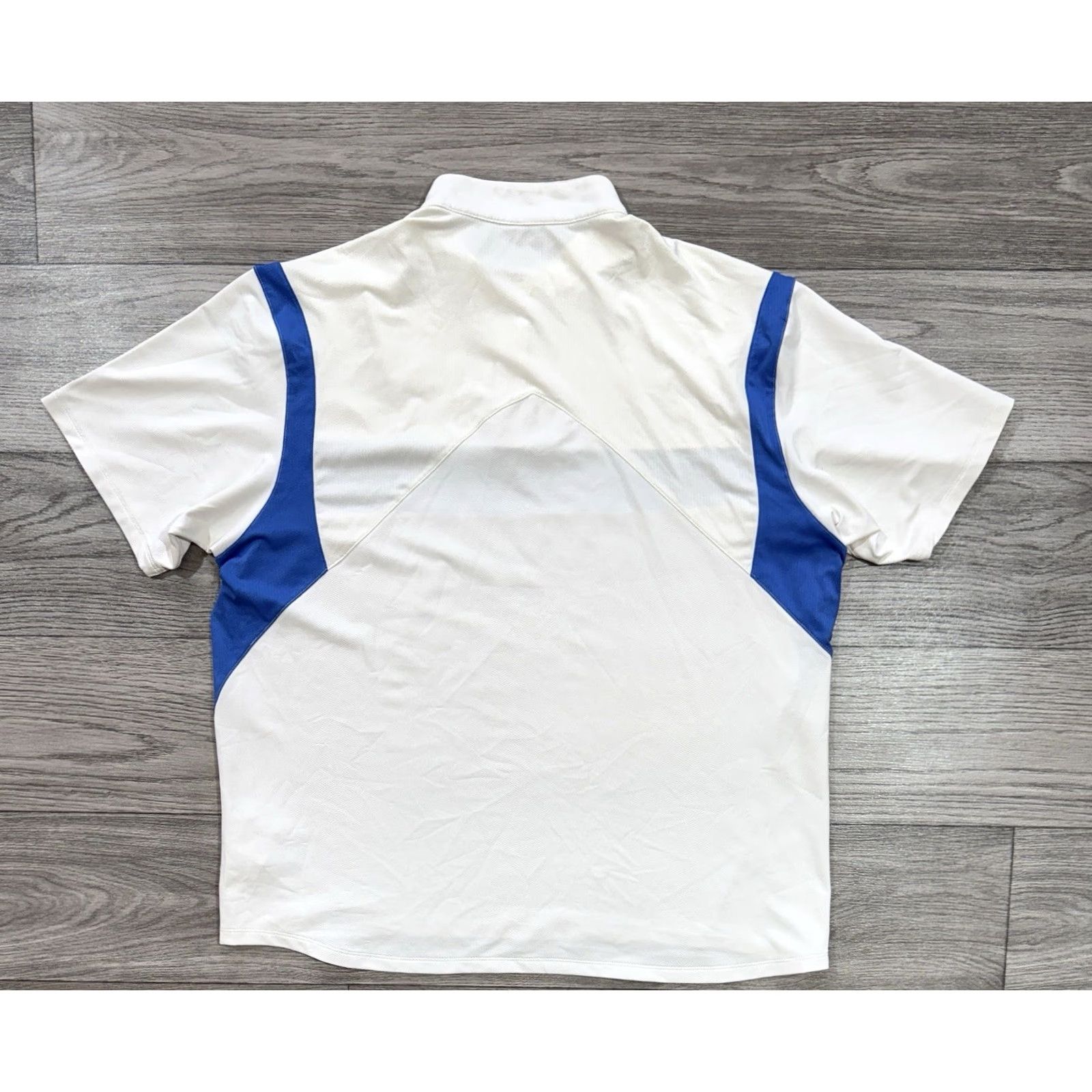 Nike VINTAGE Nike Tennis Half Zip Shirt White Blue L Men's Shirts White 90s Agassi Style Nike Shirt Mens L Size US L / EU 52-54 / 3 - 2 Thumbnail