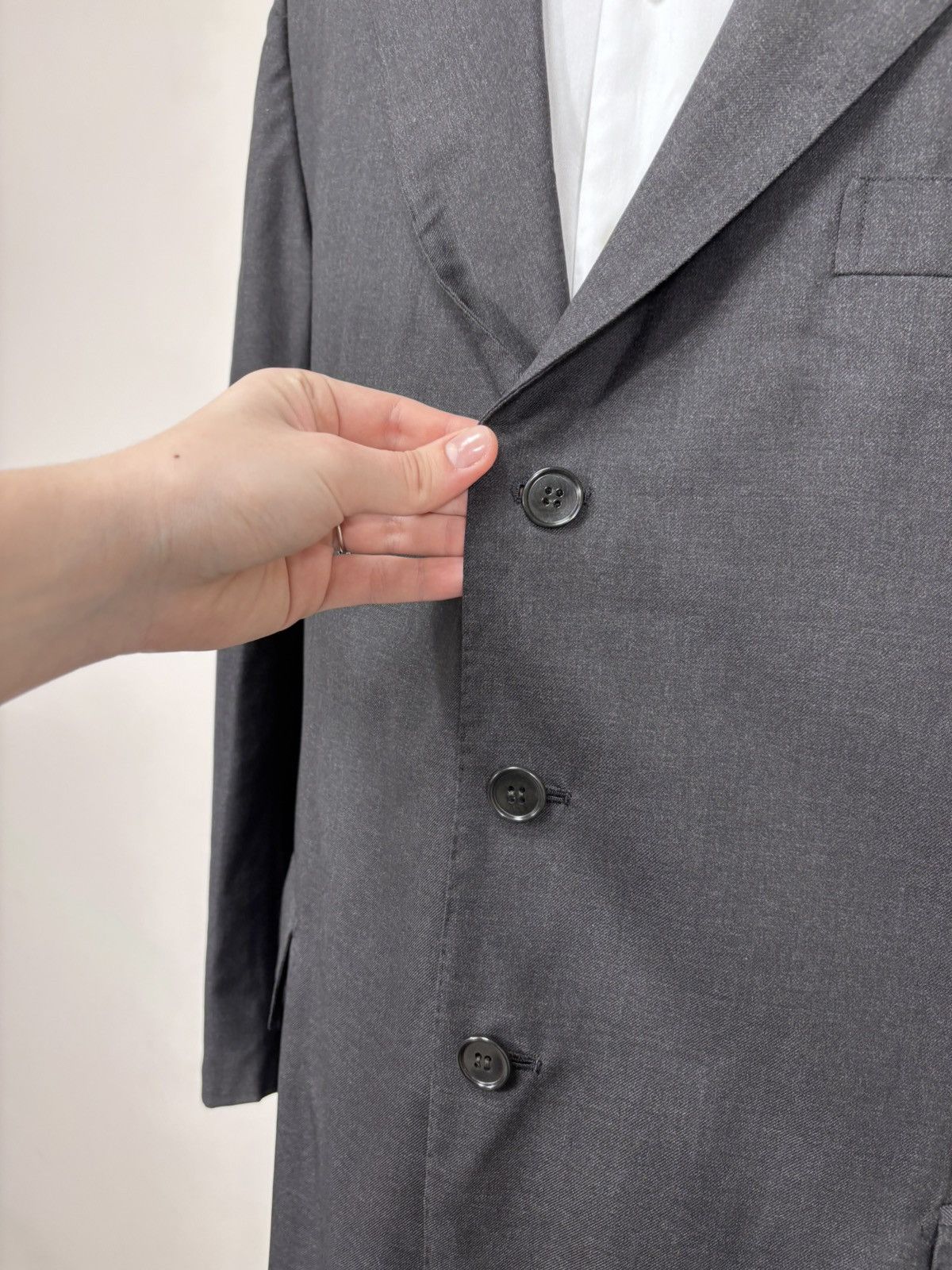 Holland & Sherry Holland & Sherry Savile Row Men’s Grey Wool Blazer Jacket Size 48R - 3 Thumbnail