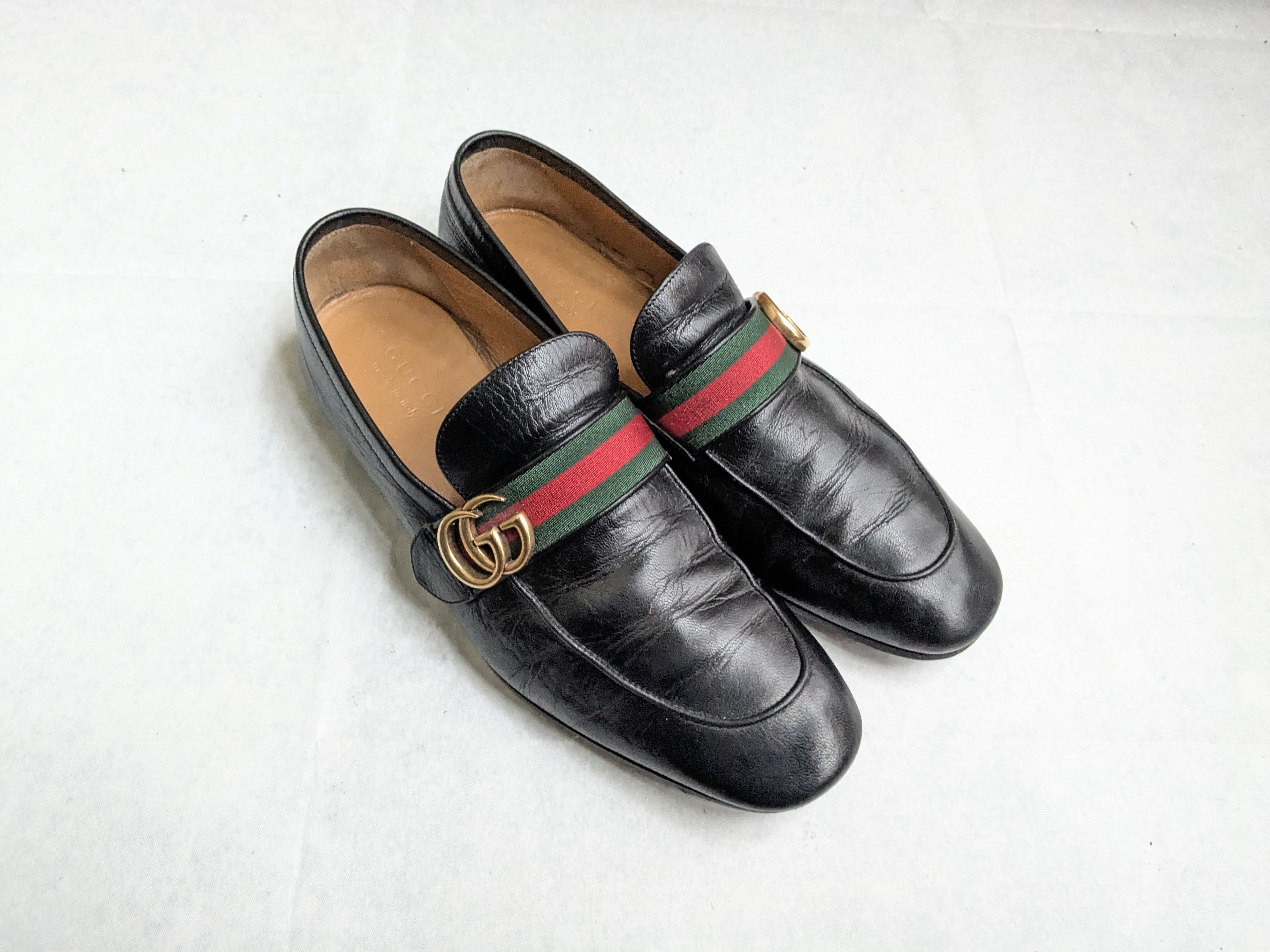 Gucci Gucci Loafers Black 10 Web GG Logo Size US 10 / EU 43 - 1 Thumbnail