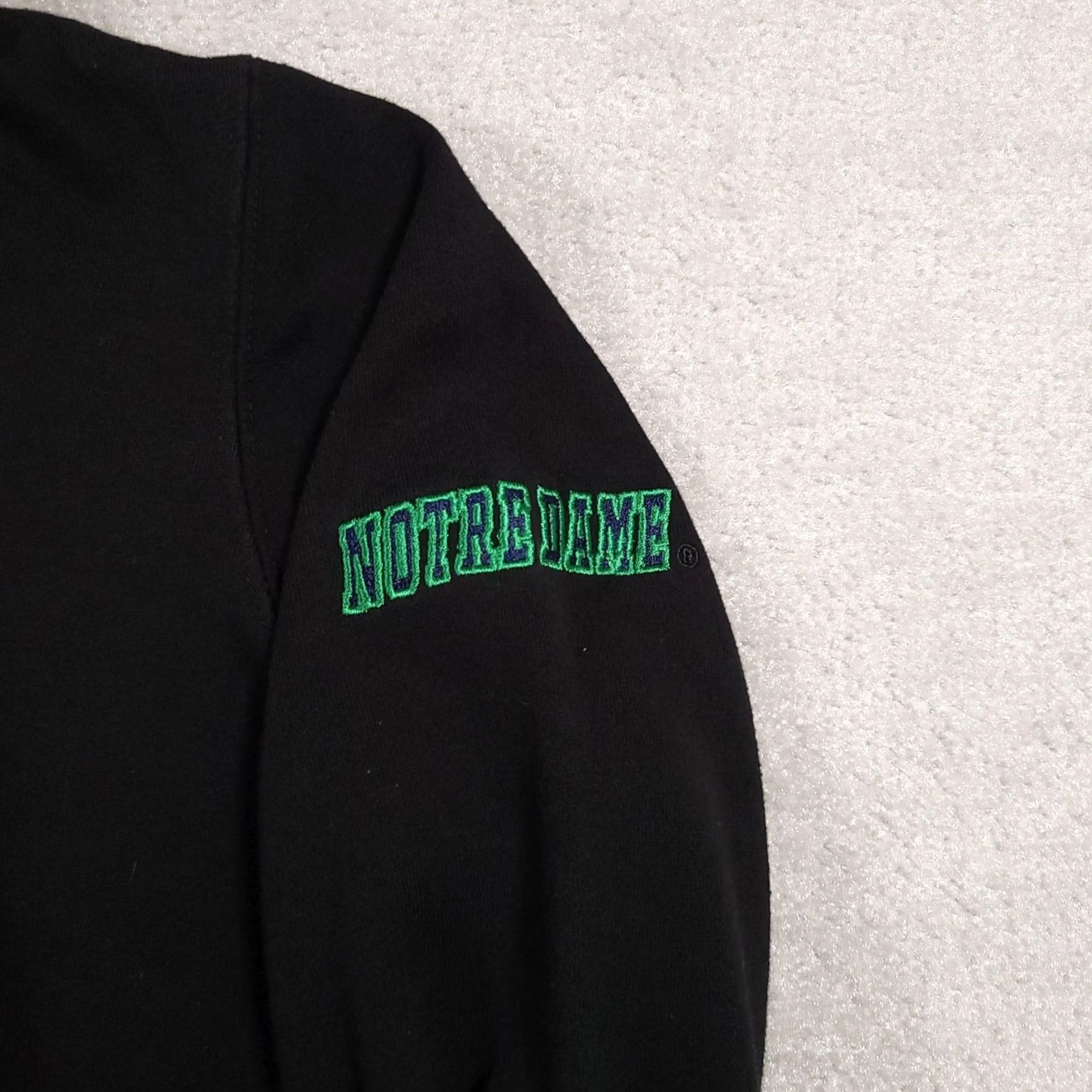 Vintage Notre Dame Hoodie Womens Small Black Colosseum Embroidered Pullover Sweatshirt NCAA Size S / US 4 / IT 40 - 5 Thumbnail