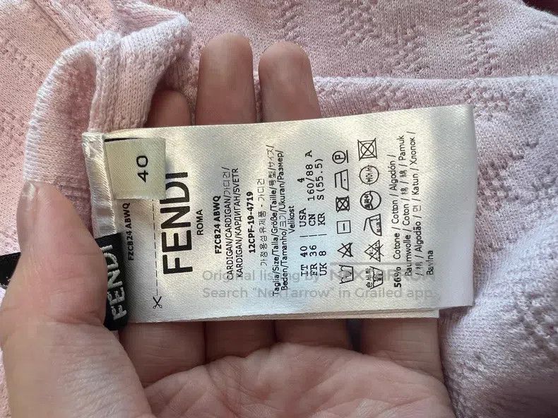 Fendi Fendi Pink Logo Letter Open Cardigan Size XS / US 0-2 / IT 36-38 - 4 Thumbnail
